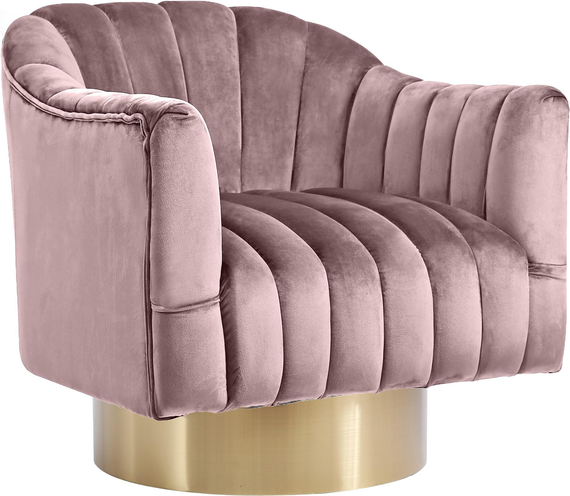 Farrah Pink Velvet Accent Chair - Luxury Home Furniture (MI)