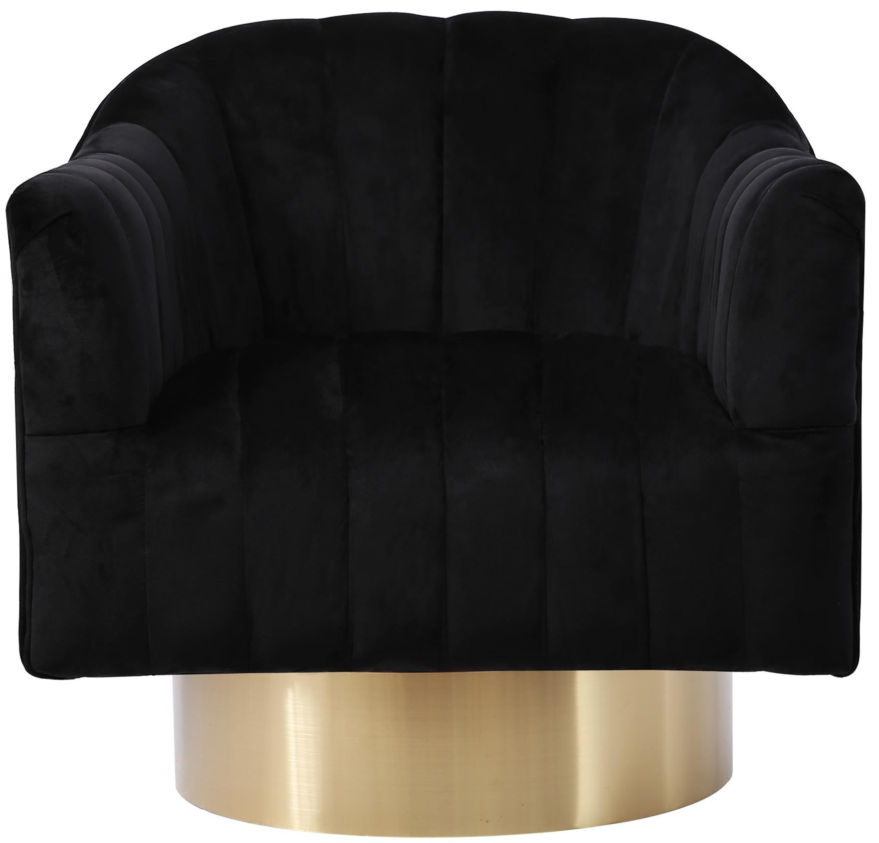 Farrah Black Velvet Accent Chair - Luxury Home Furniture (MI)