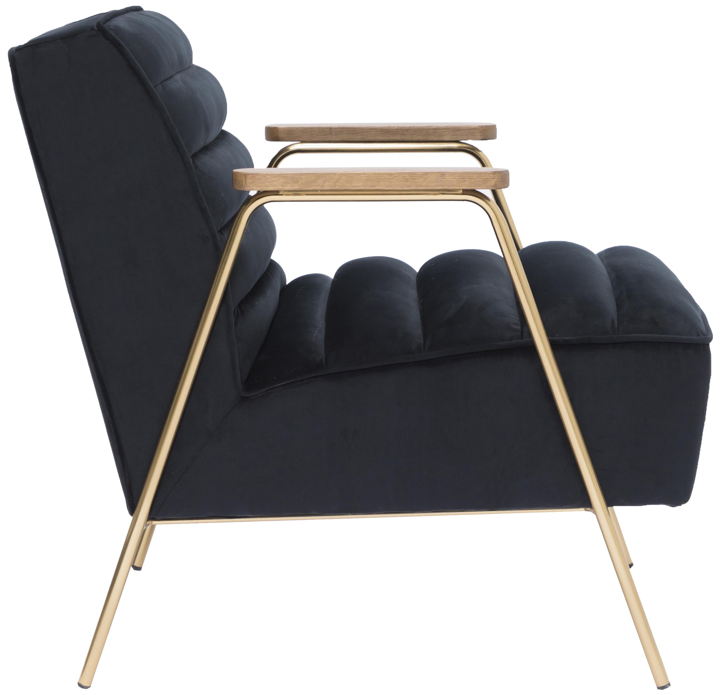 Woodford Black Velvet Accent Chair - Luxury Home Furniture (MI)