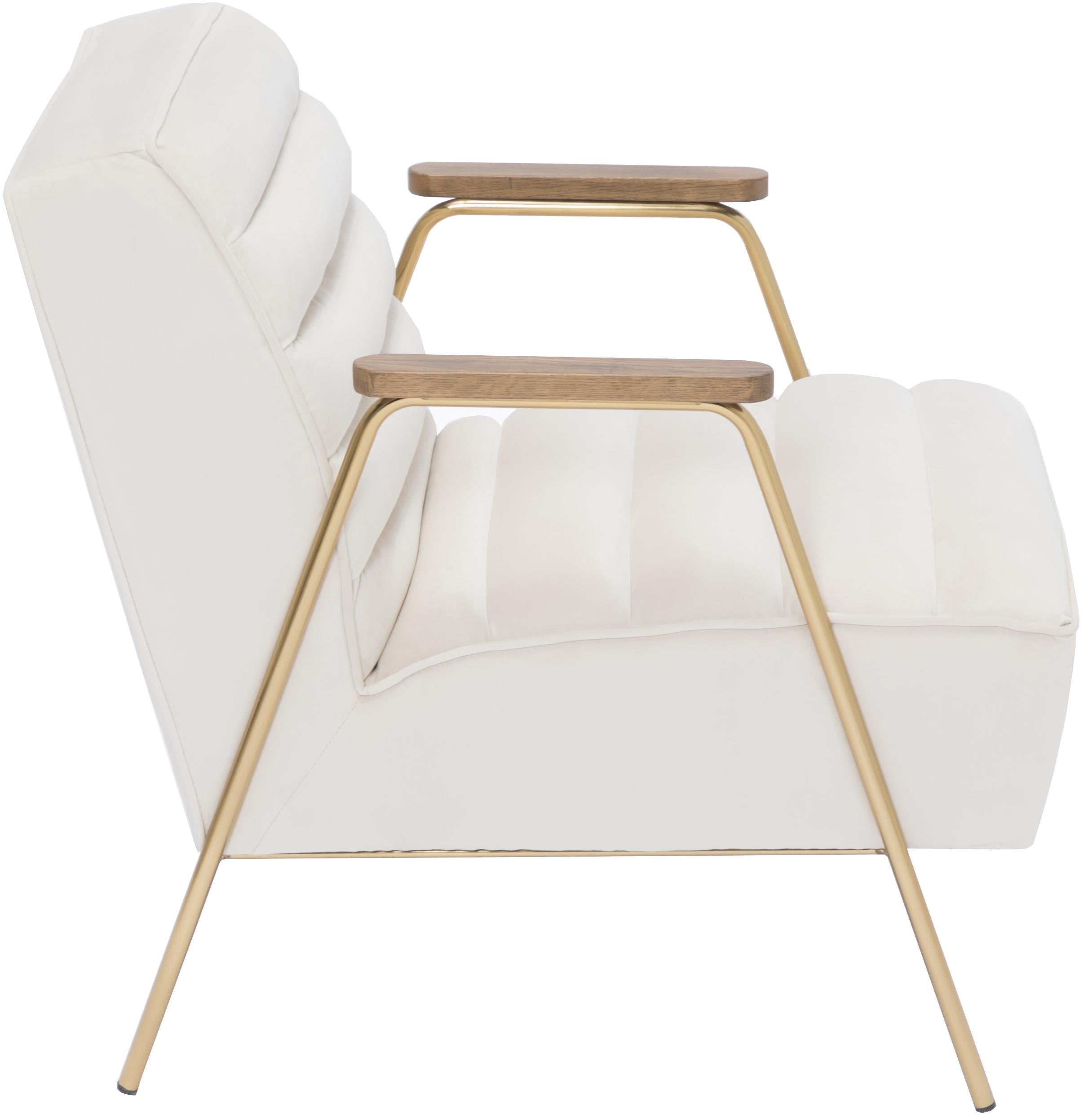 Woodford Cream Velvet Accent Chair - Luxury Home Furniture (MI)