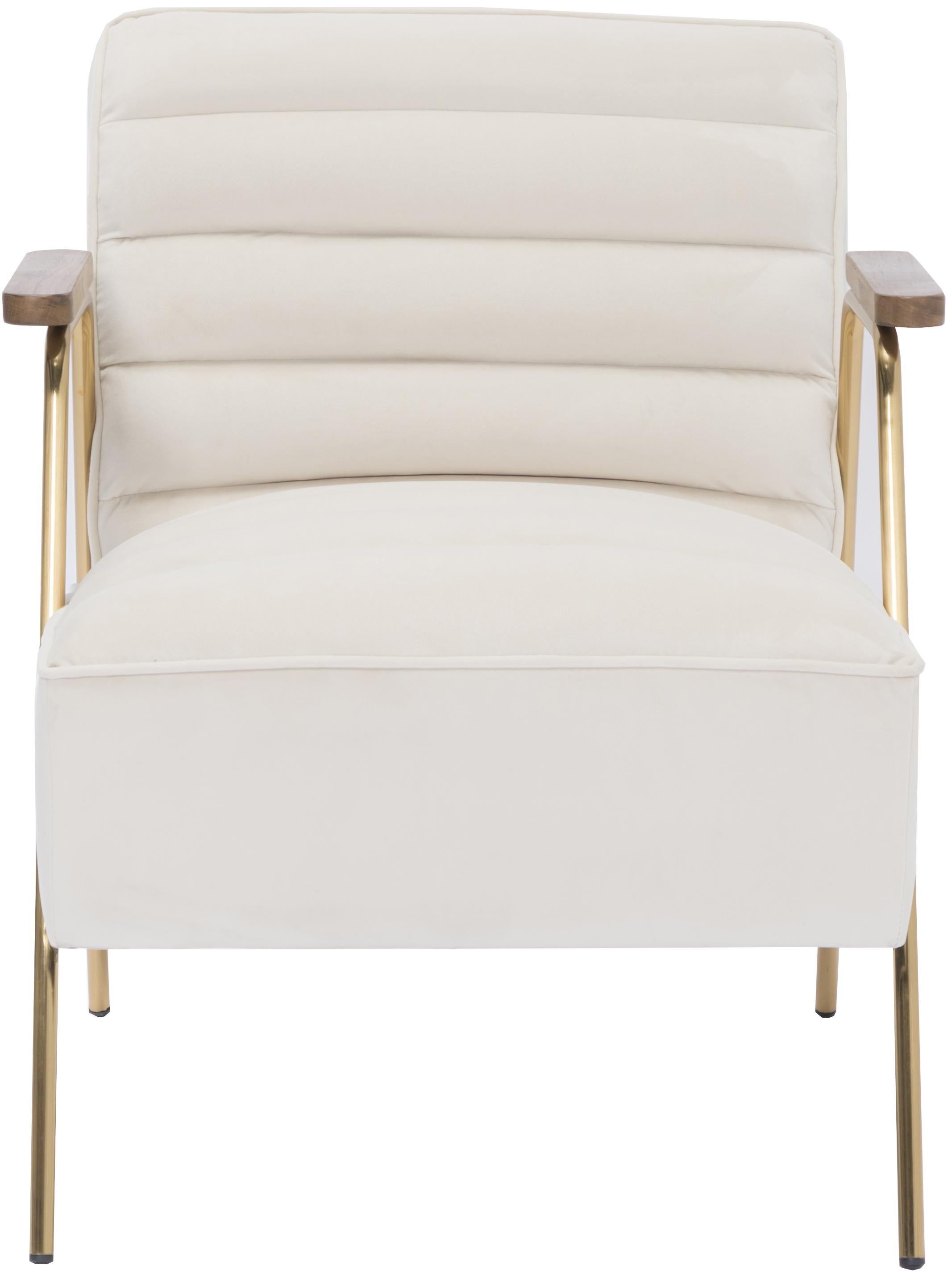 Woodford Cream Velvet Accent Chair - Luxury Home Furniture (MI)