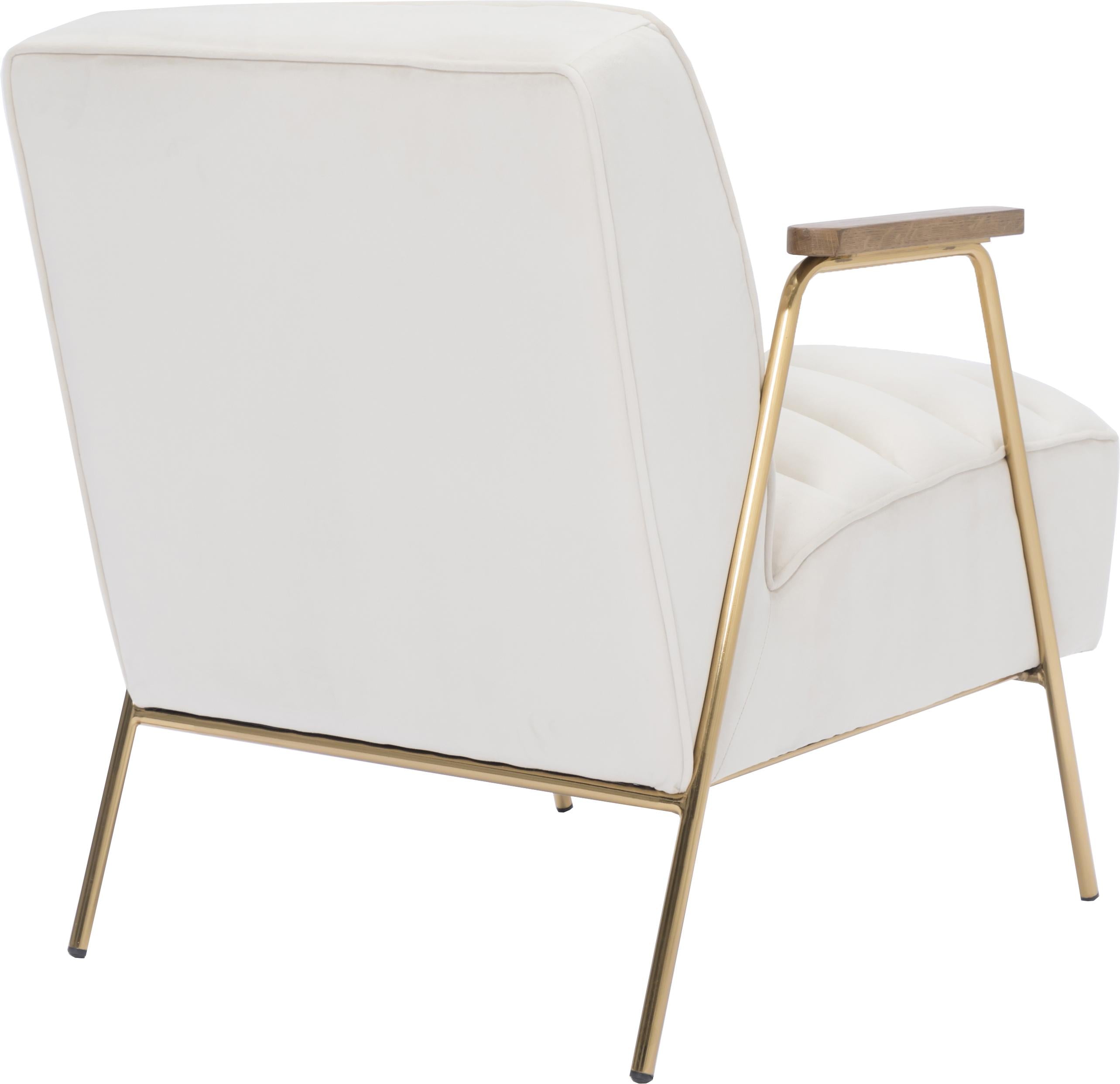 Woodford Cream Velvet Accent Chair - Luxury Home Furniture (MI)