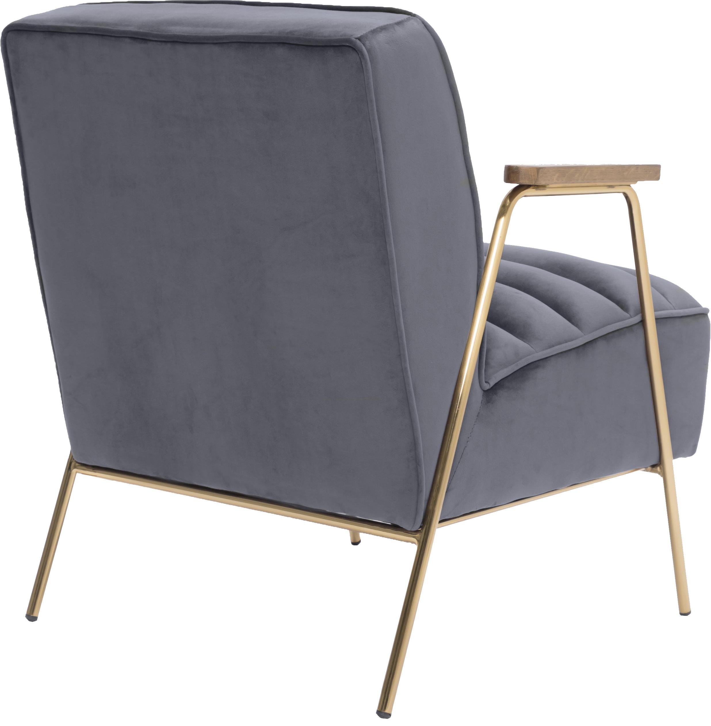 Woodford Grey Velvet Accent Chair - Luxury Home Furniture (MI)
