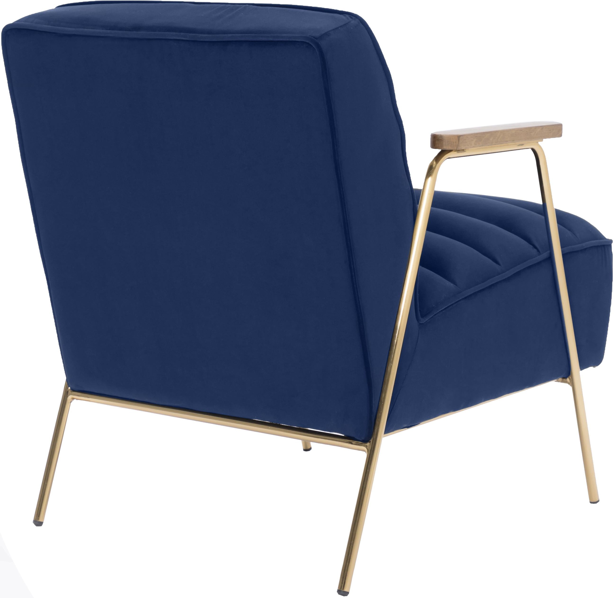 Woodford Navy Velvet Accent Chair - Luxury Home Furniture (MI)