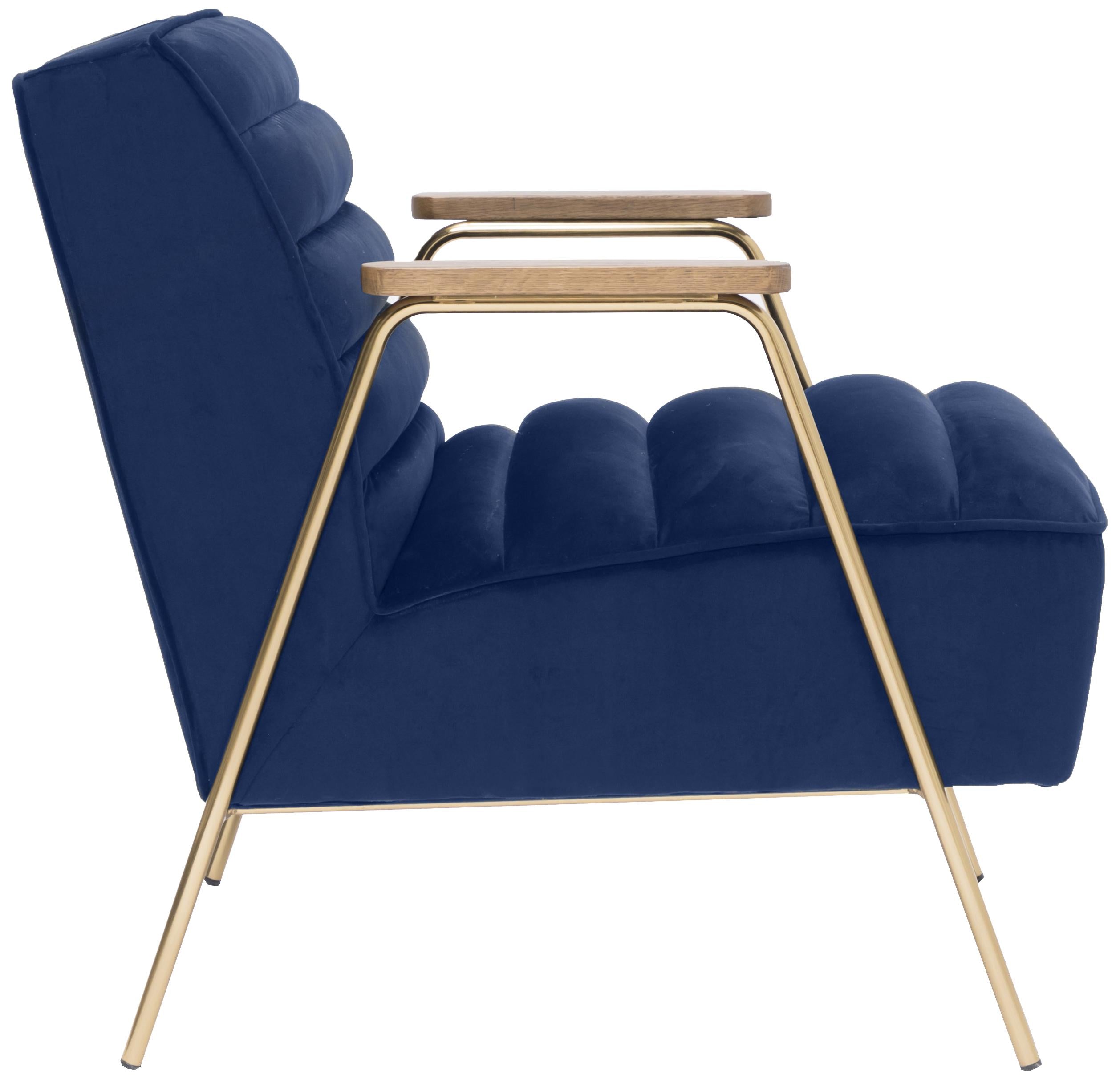Woodford Navy Velvet Accent Chair - Luxury Home Furniture (MI)