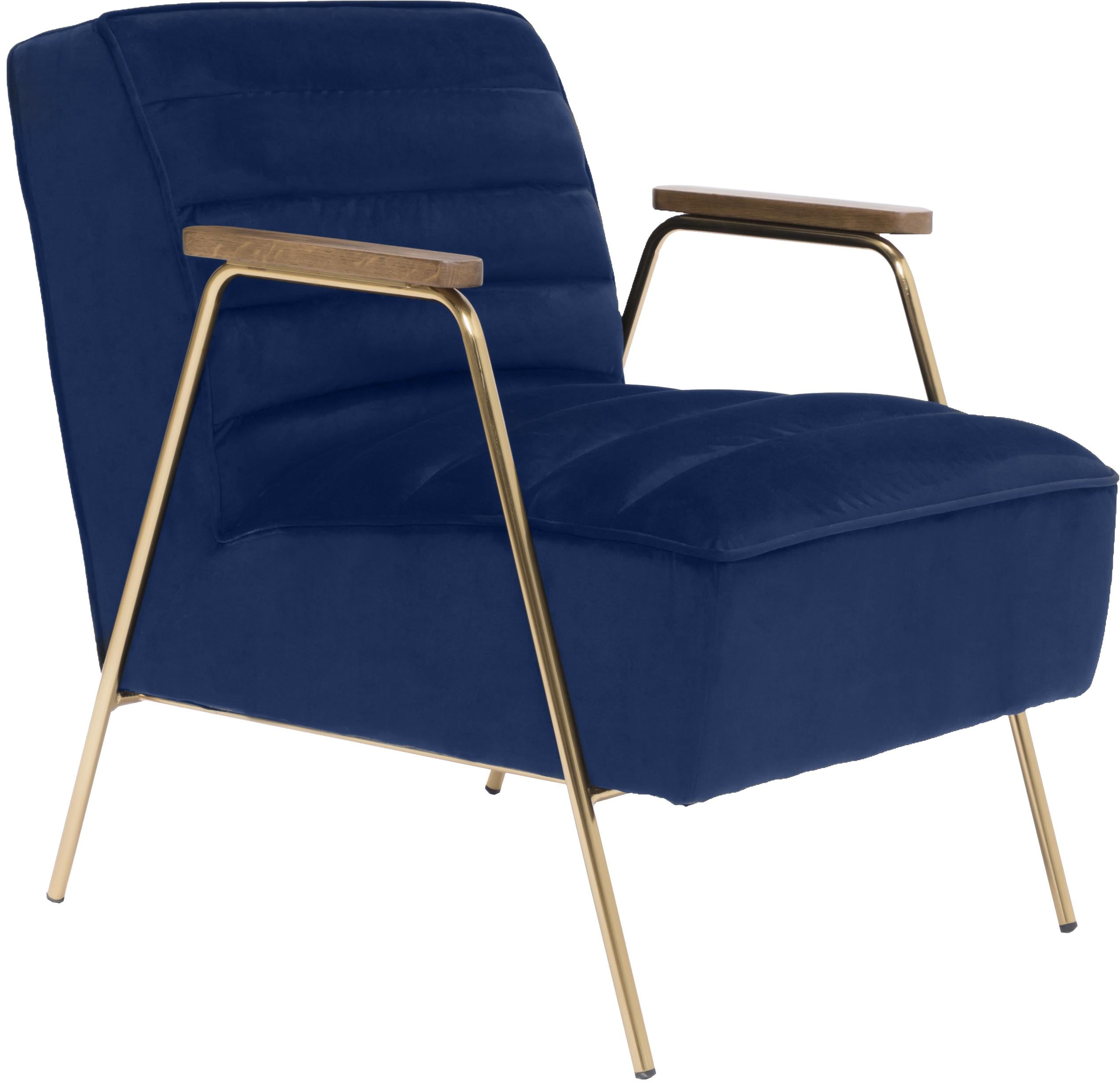 Woodford Navy Velvet Accent Chair - Luxury Home Furniture (MI)