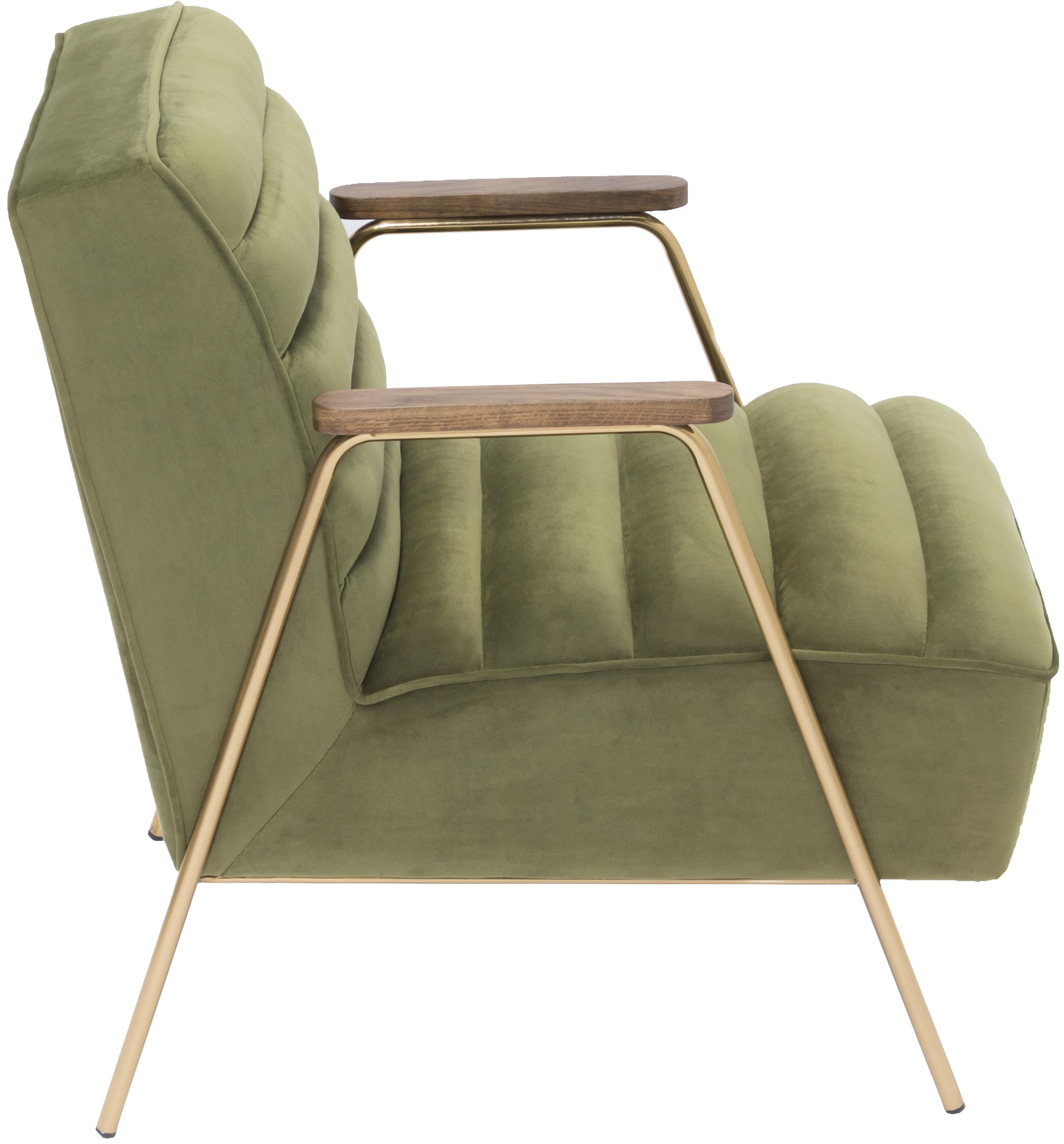 Woodford Olive Velvet Accent Chair - Luxury Home Furniture (MI)