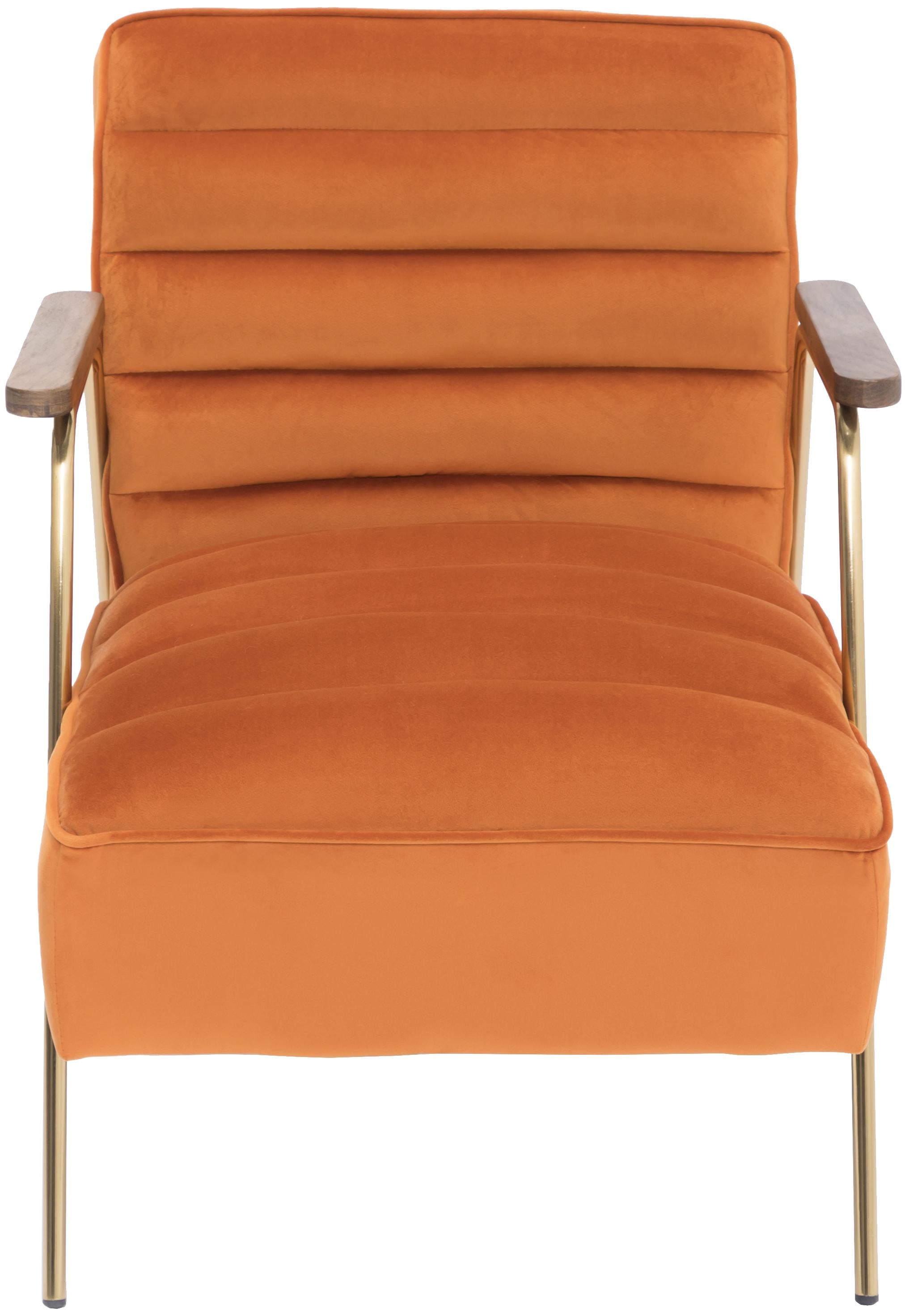Woodford Orange Velvet Accent Chair - Luxury Home Furniture (MI)