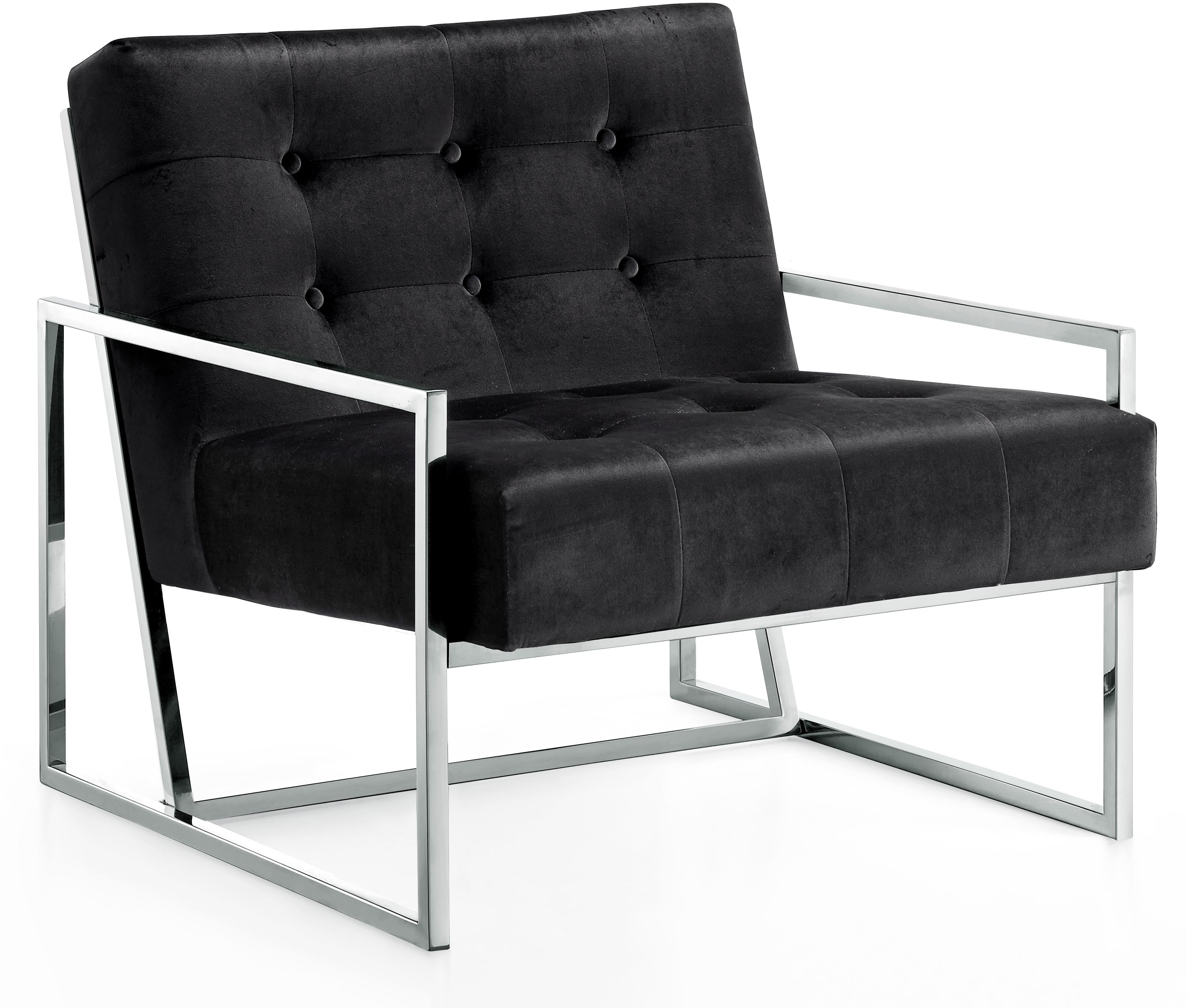 Alexis Black Velvet Accent Chair - Luxury Home Furniture (MI)