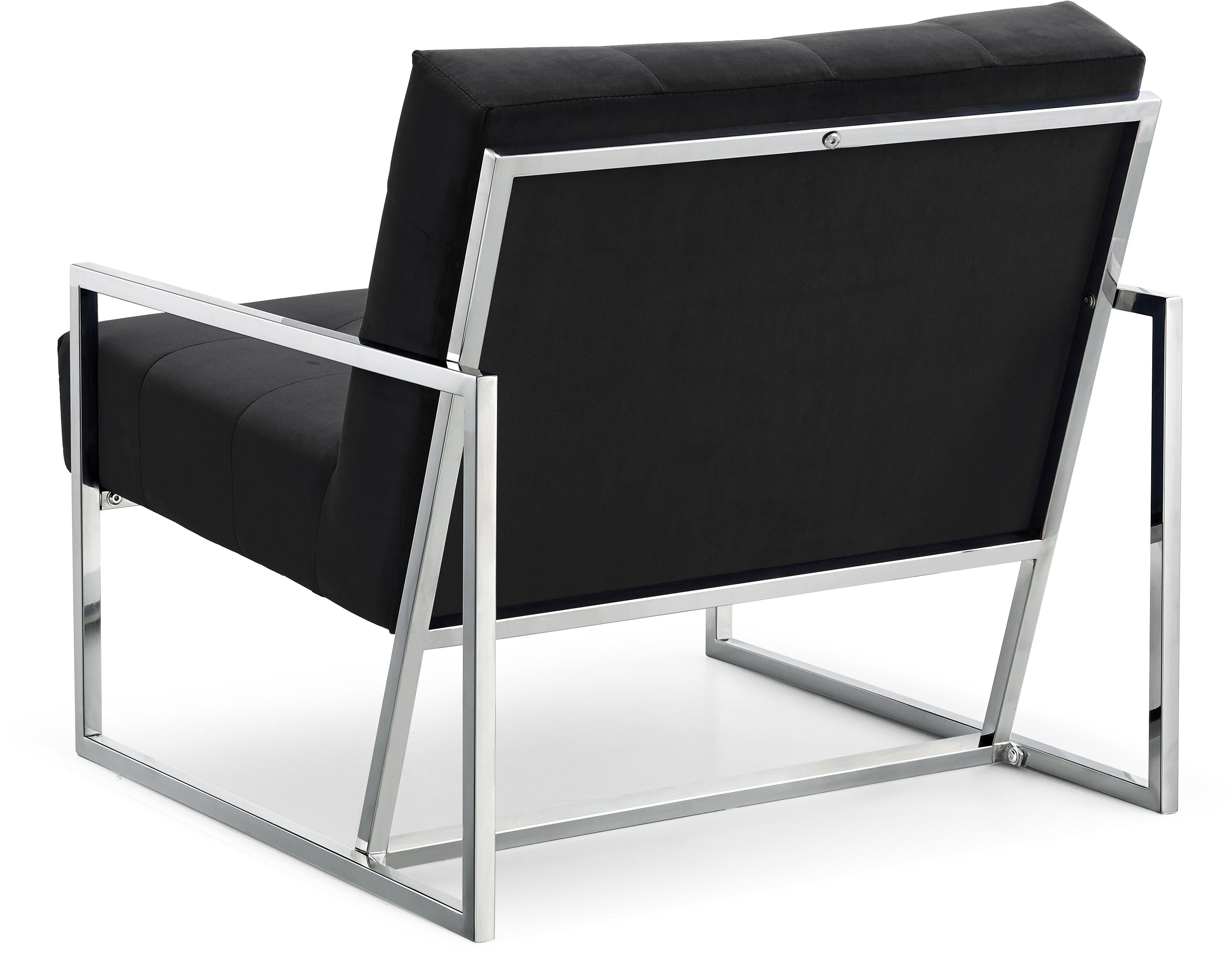 Alexis Black Velvet Accent Chair - Luxury Home Furniture (MI)