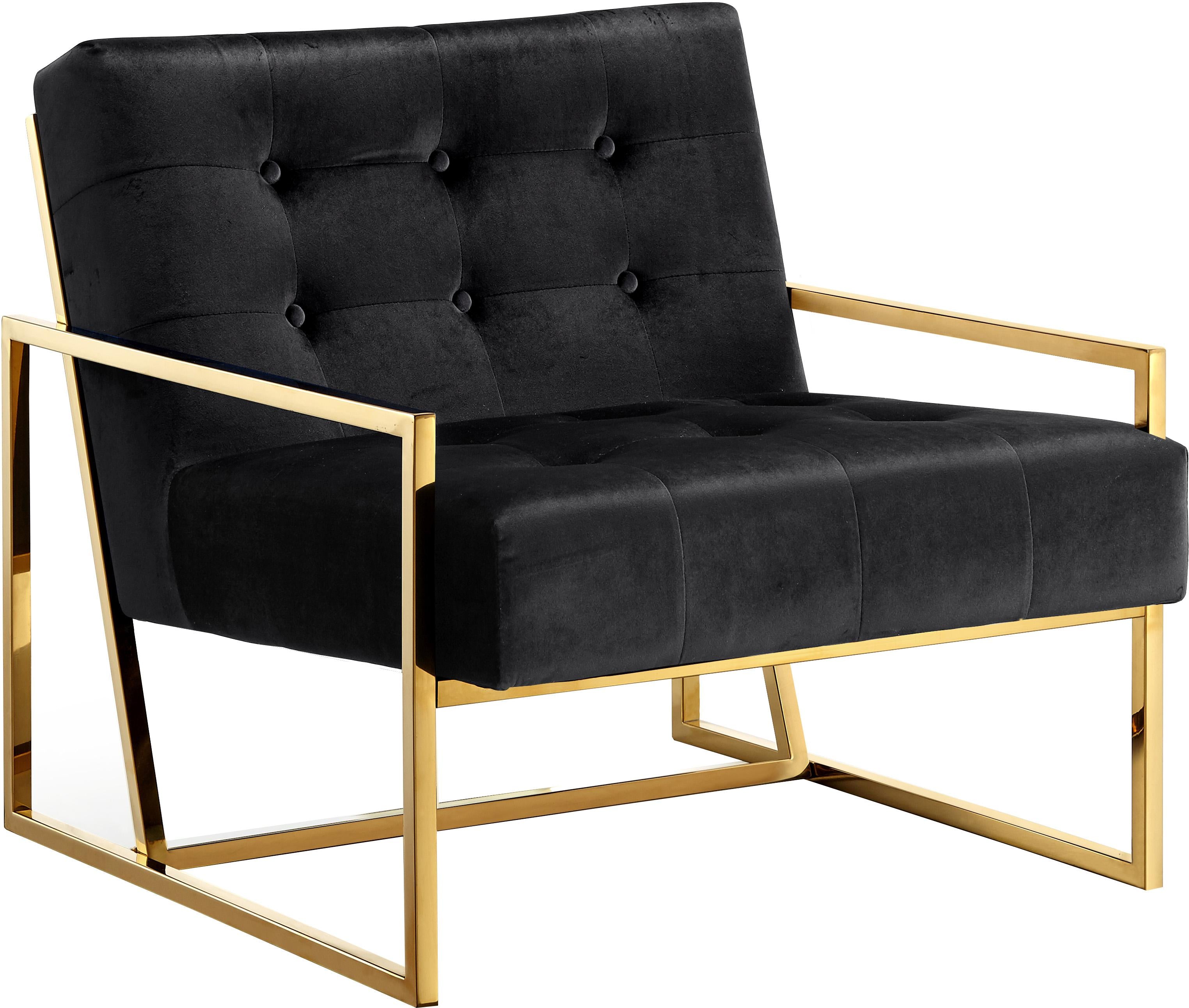 Pierre Black Velvet Accent Chair - Luxury Home Furniture (MI)