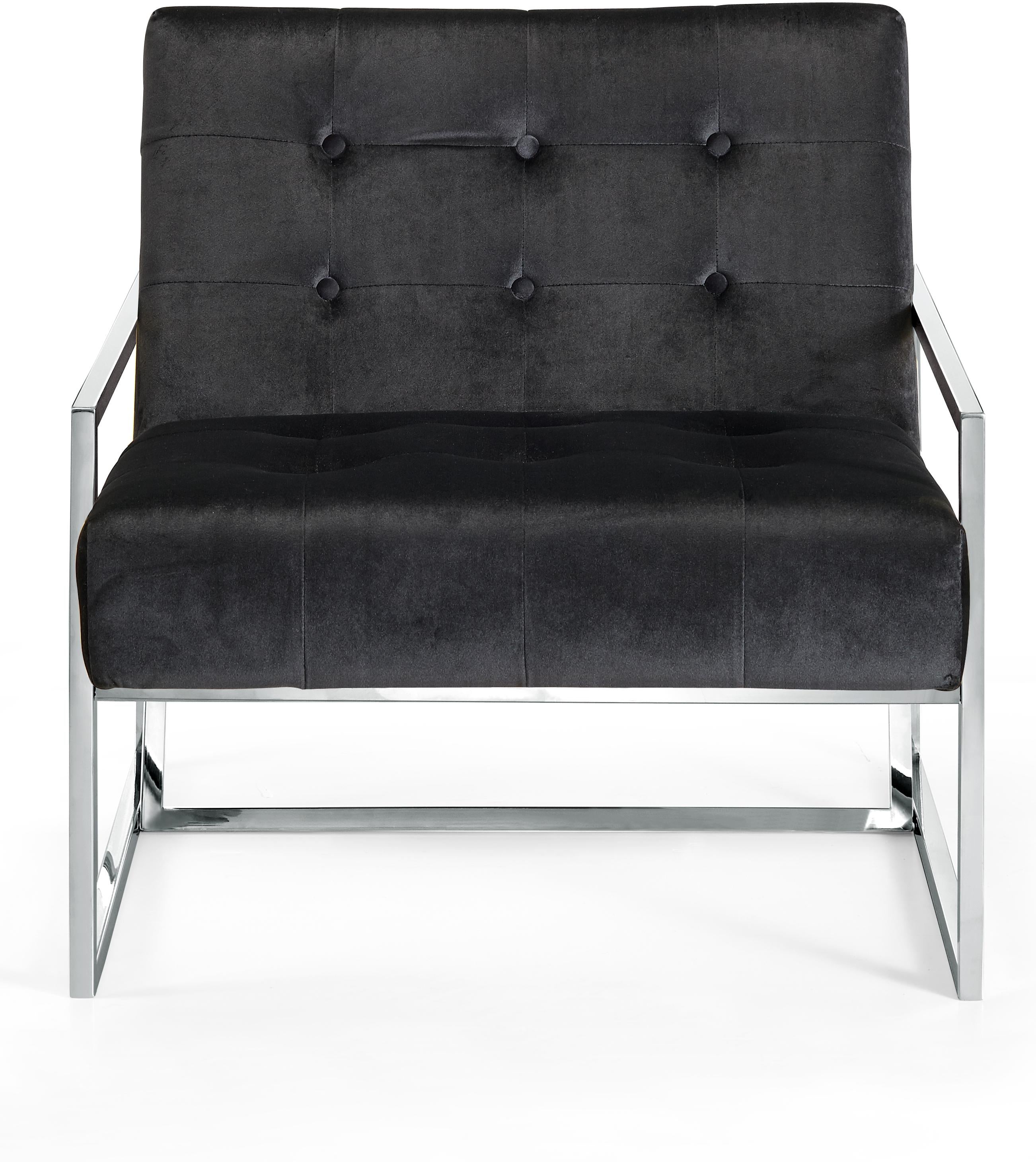 Alexis Black Velvet Accent Chair - Luxury Home Furniture (MI)