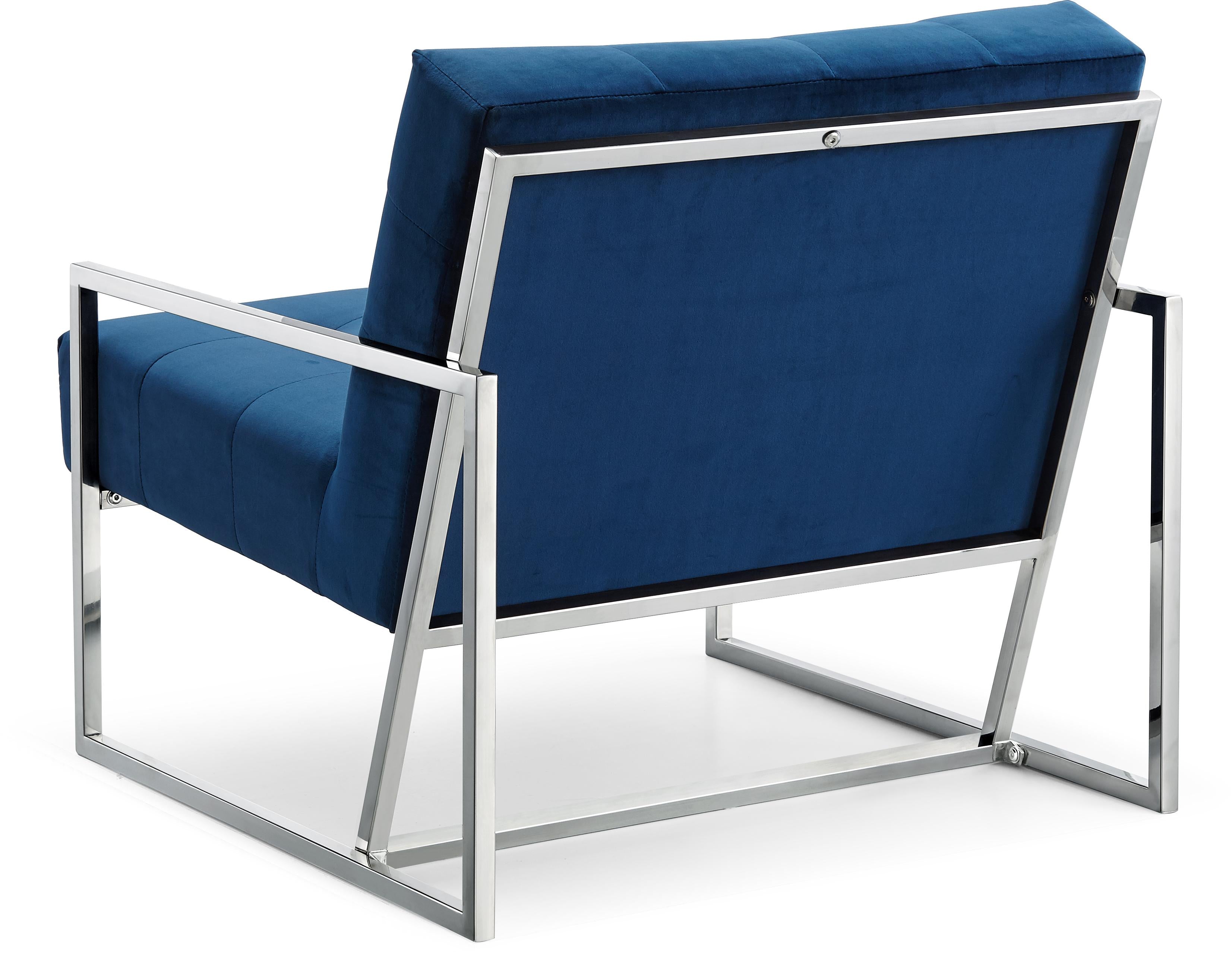 Alexis Navy Velvet Accent Chair - Luxury Home Furniture (MI)