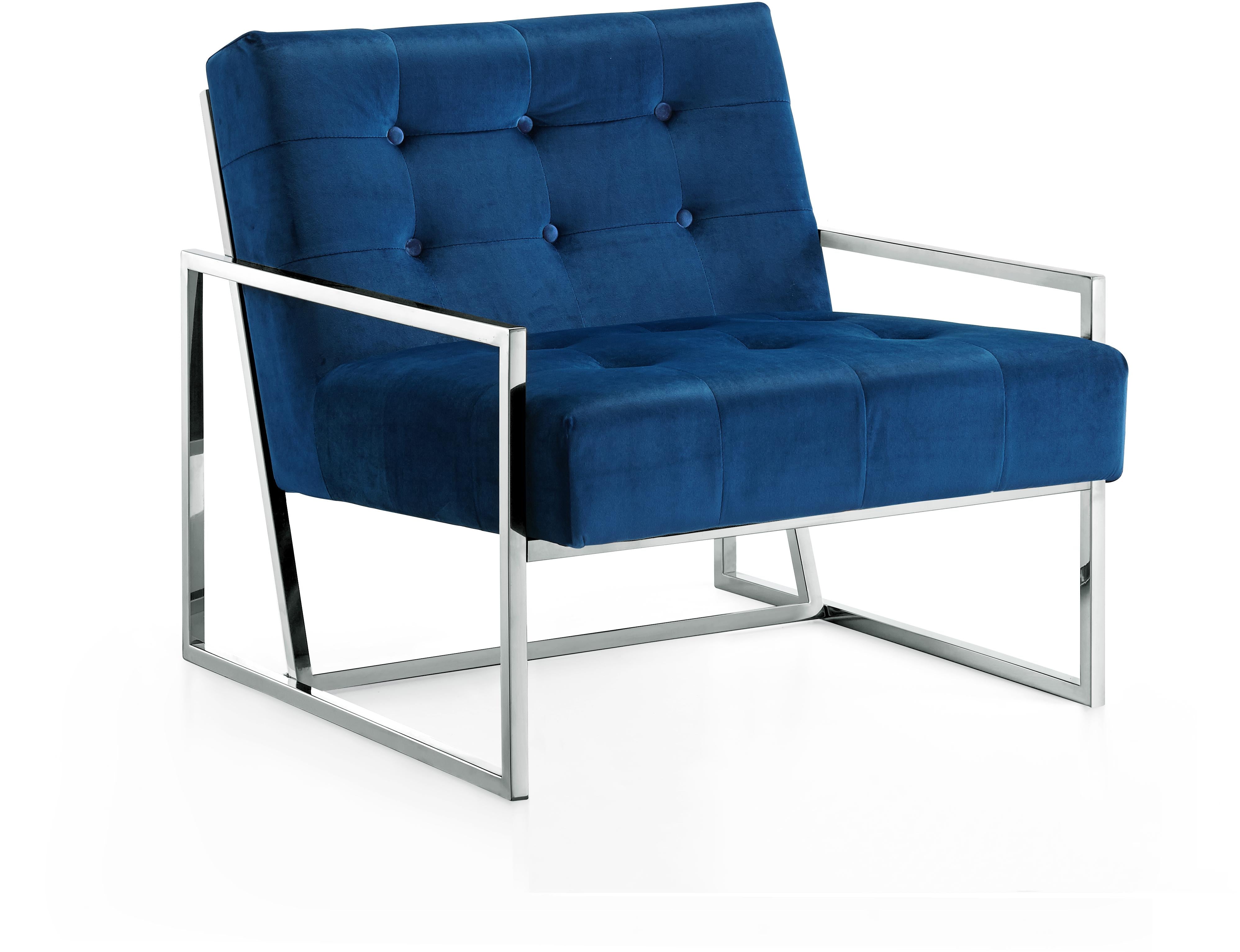 Alexis Navy Velvet Accent Chair - Luxury Home Furniture (MI)