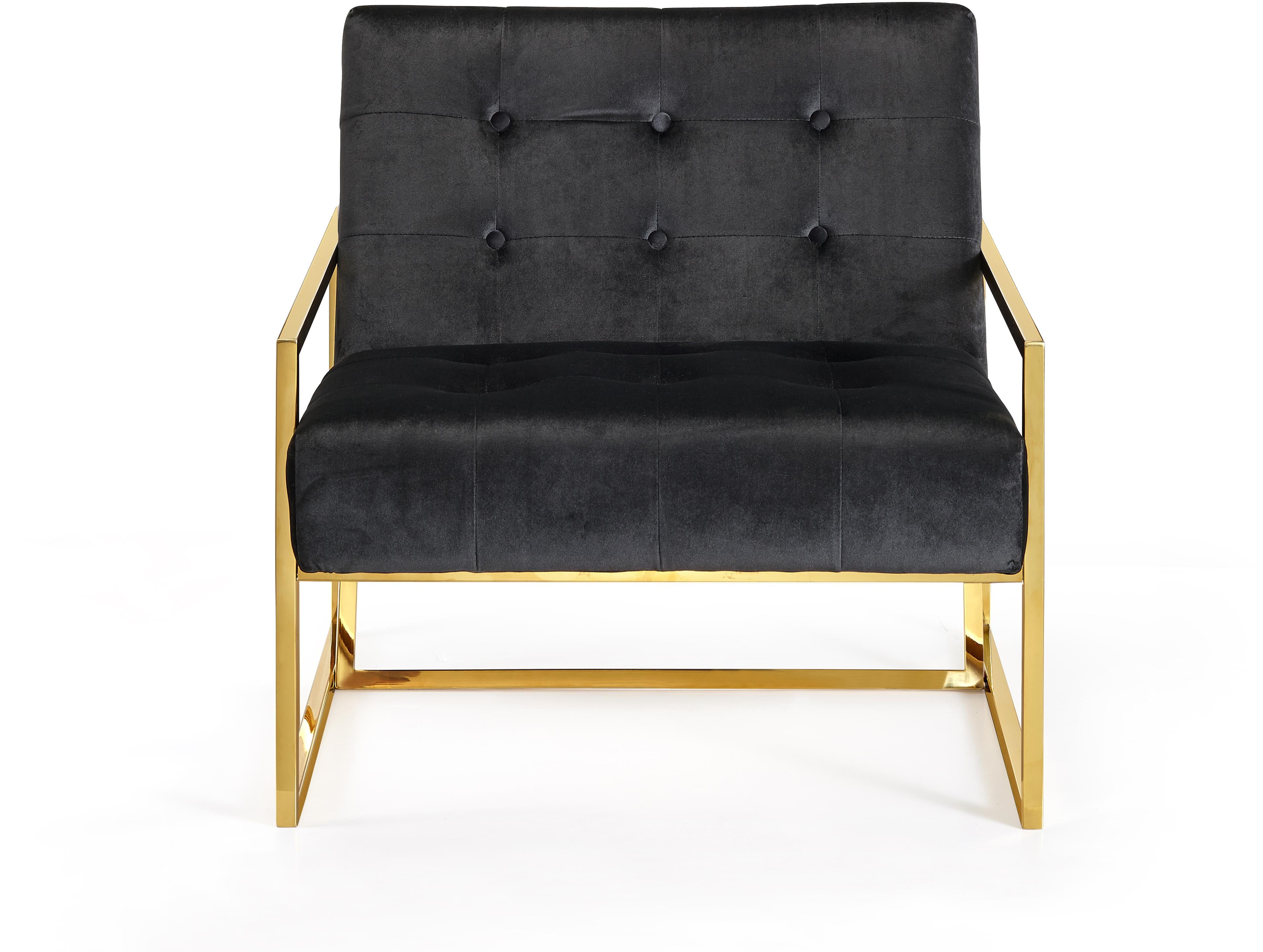 Pierre Black Velvet Accent Chair - Luxury Home Furniture (MI)