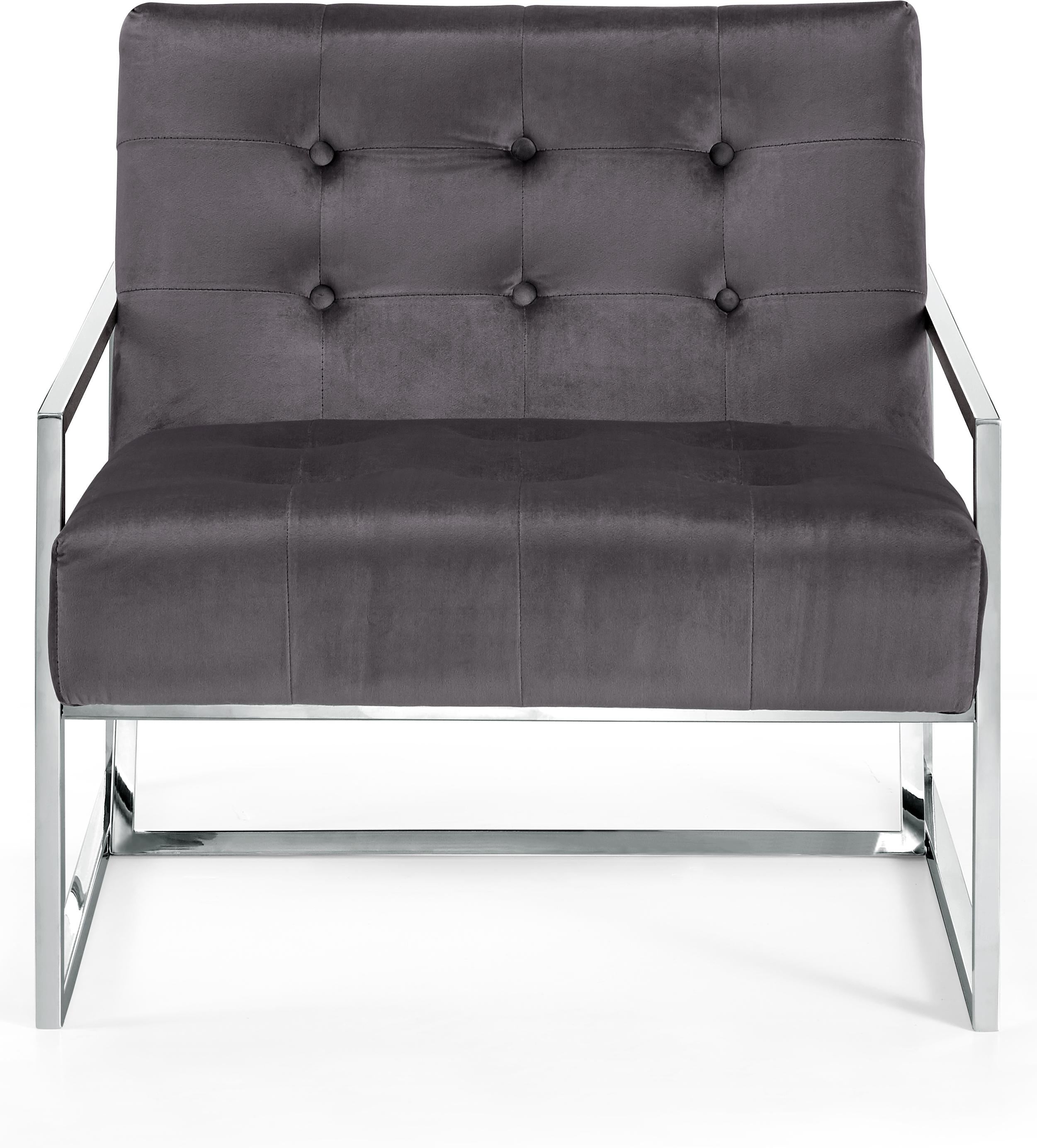 Alexis Grey Velvet Accent Chair - Luxury Home Furniture (MI)