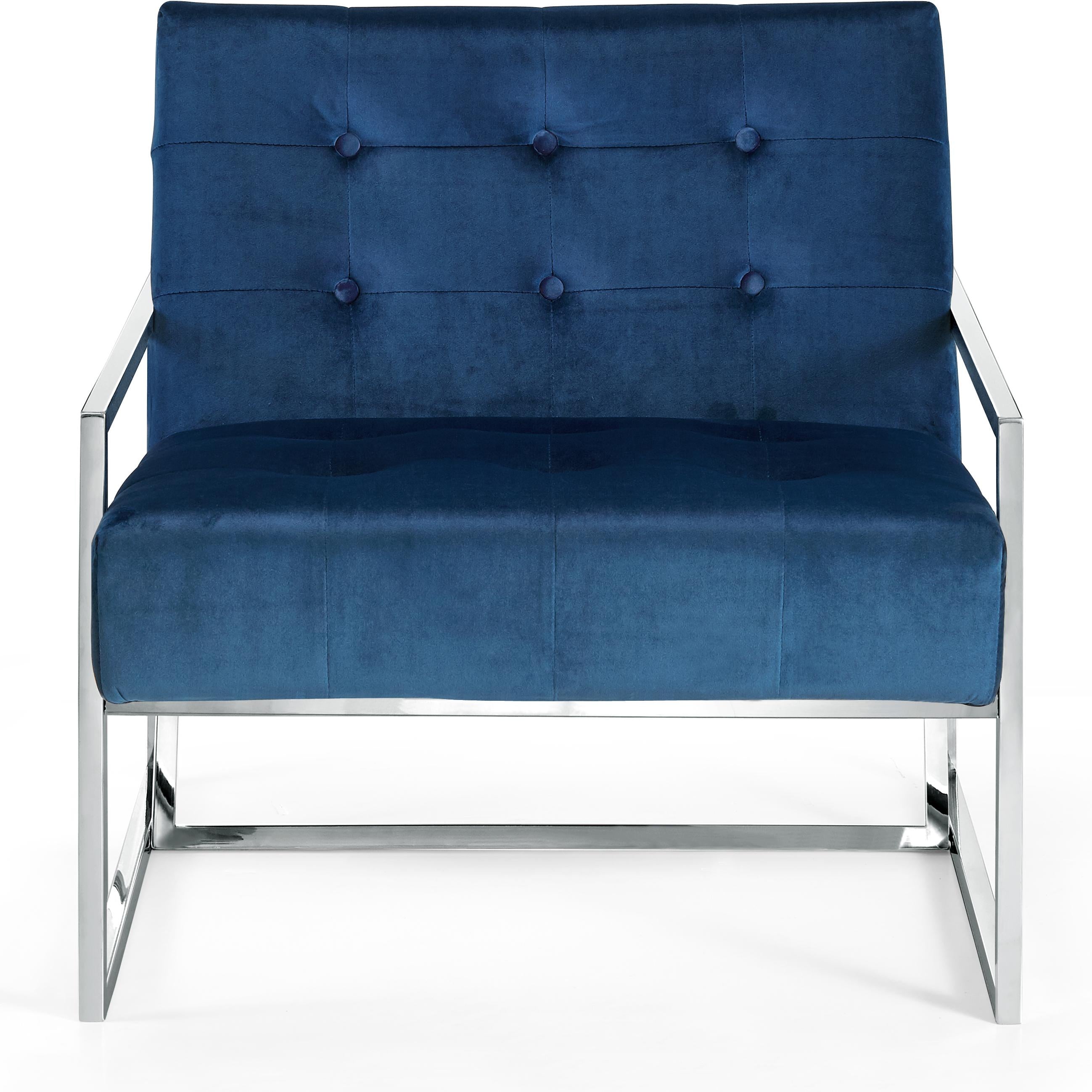 Alexis Navy Velvet Accent Chair - Luxury Home Furniture (MI)