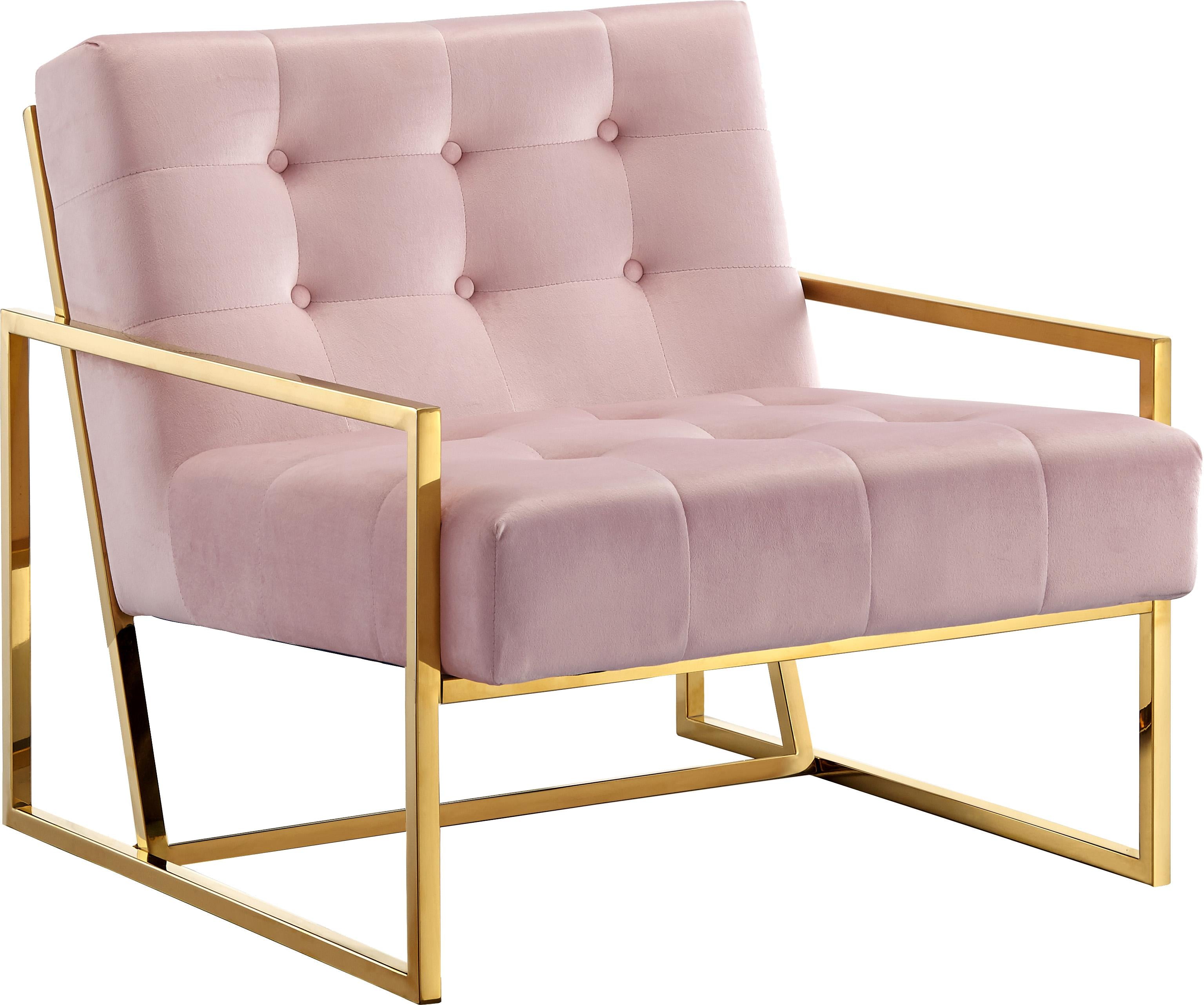 Pierre Pink Velvet Accent Chair - Luxury Home Furniture (MI)