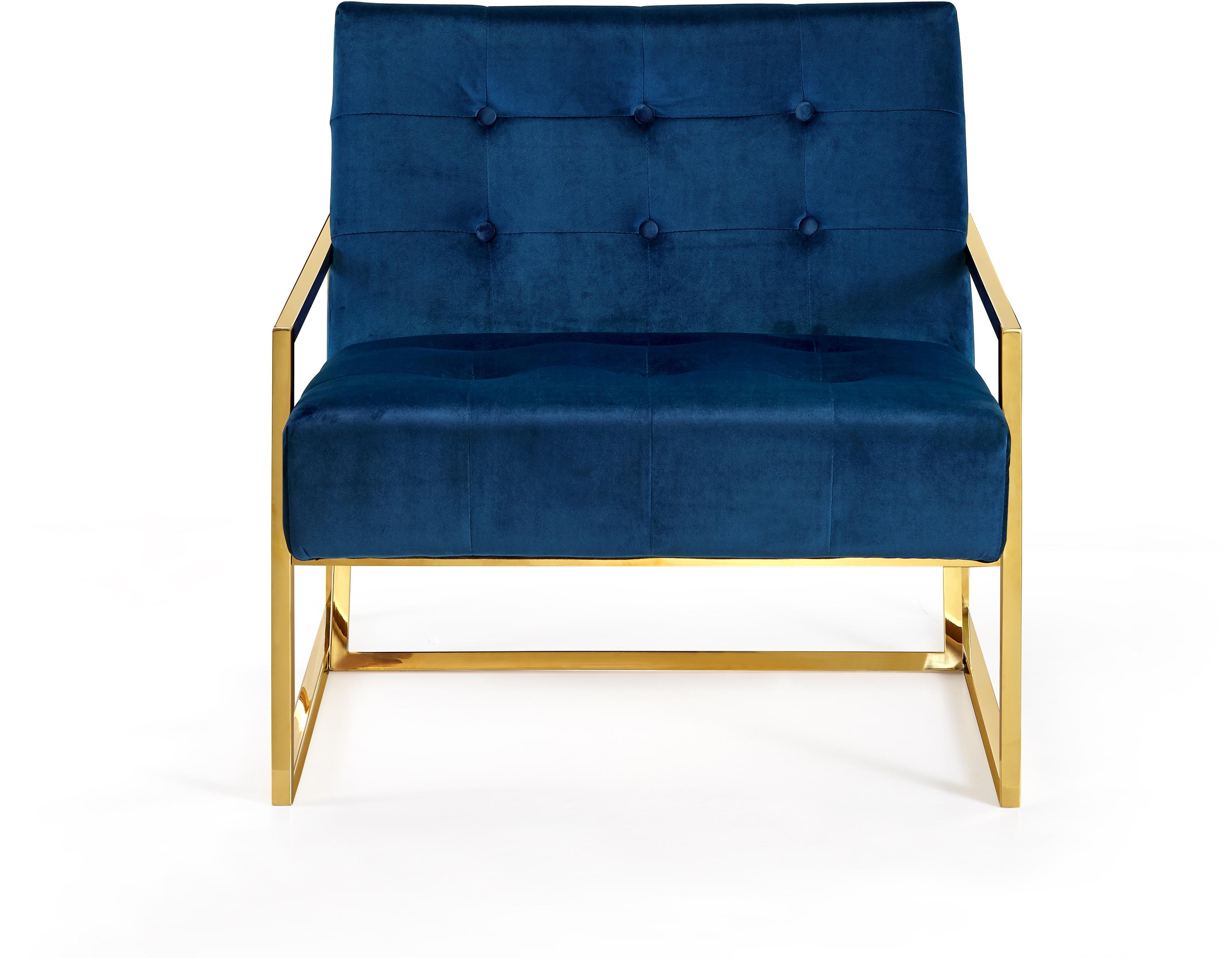 Pierre Navy Velvet Accent Chair - Luxury Home Furniture (MI)