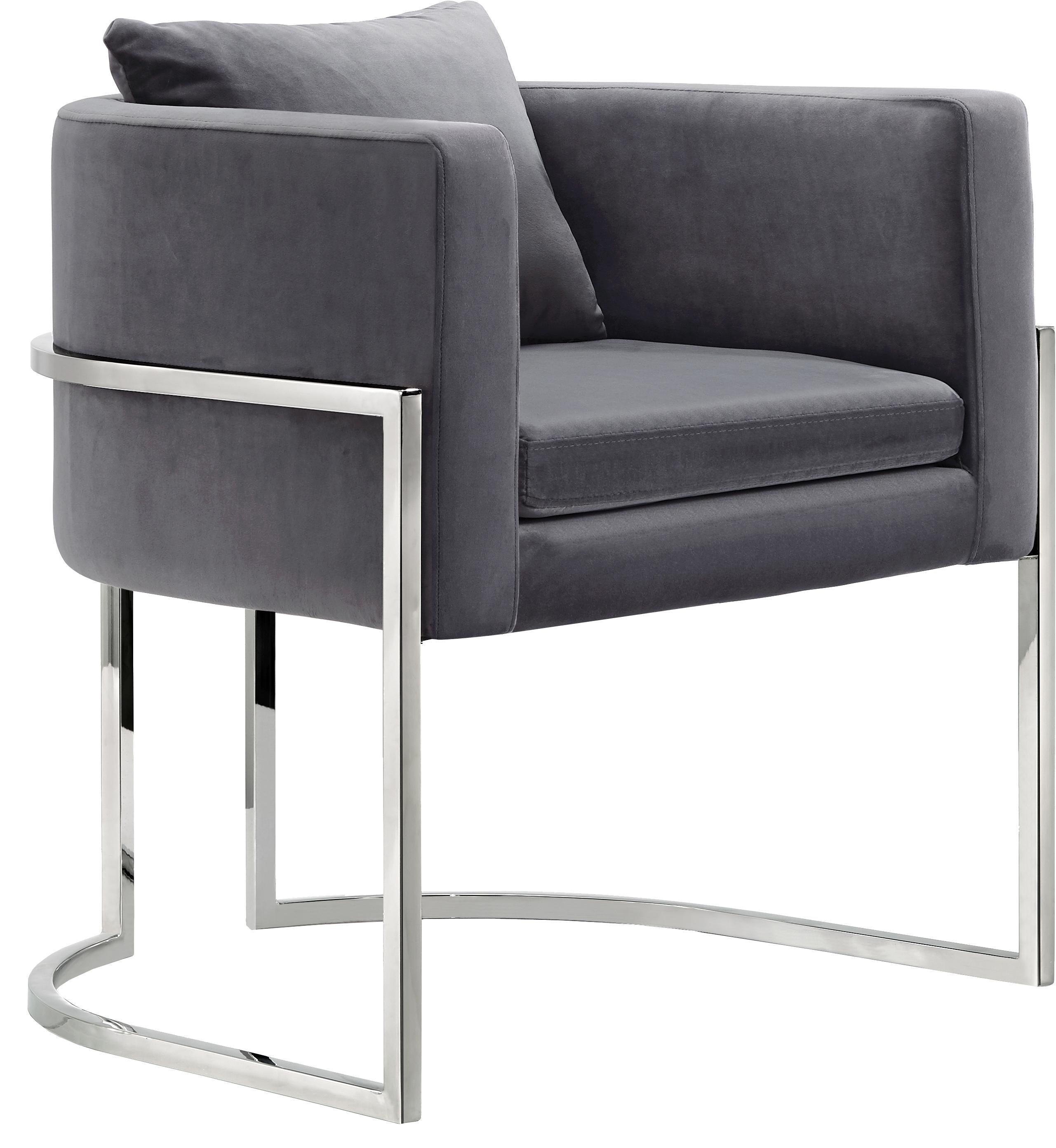 Pippa Grey Velvet Accent Chair - Luxury Home Furniture (MI)