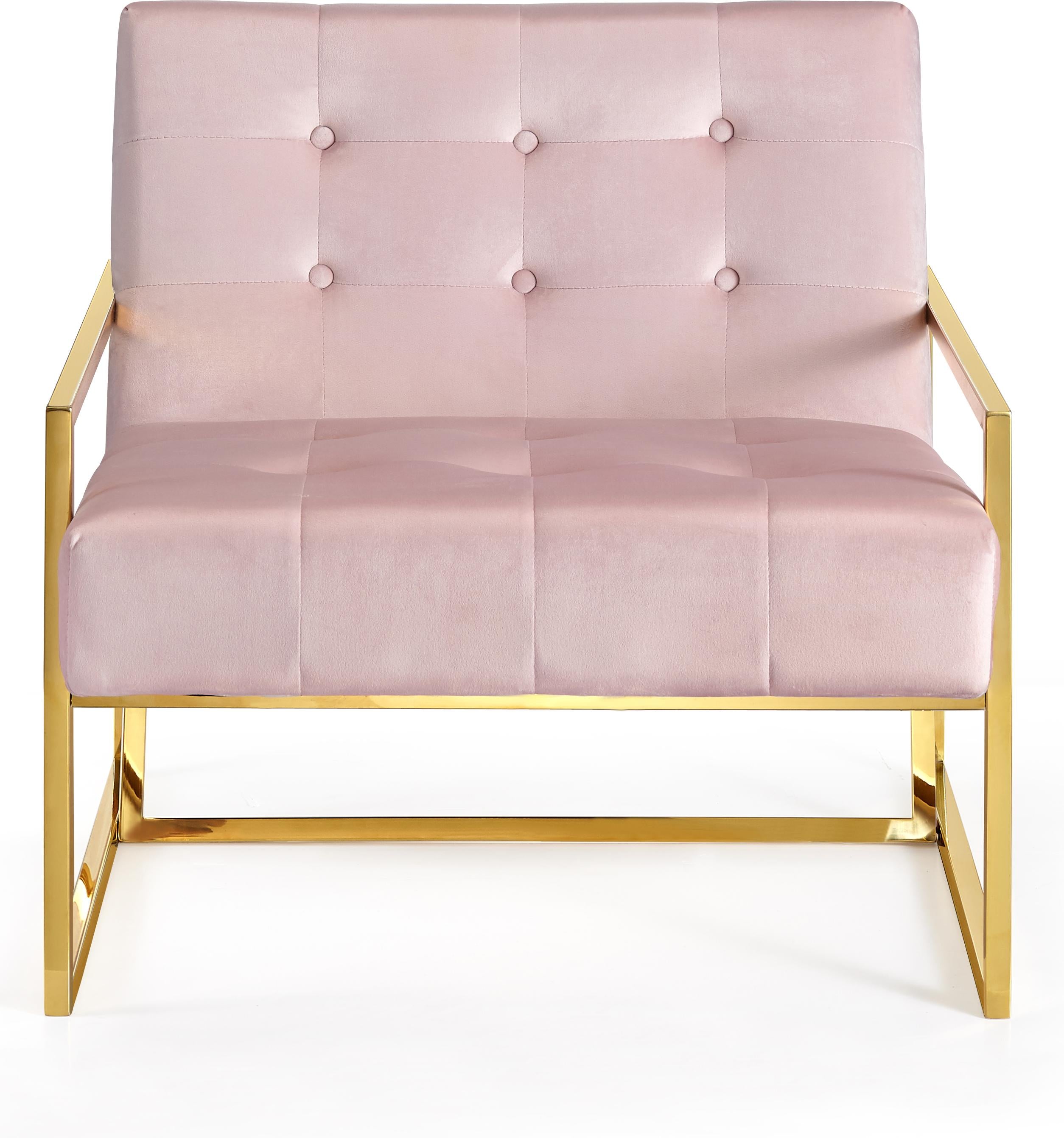 Pierre Pink Velvet Accent Chair - Luxury Home Furniture (MI)