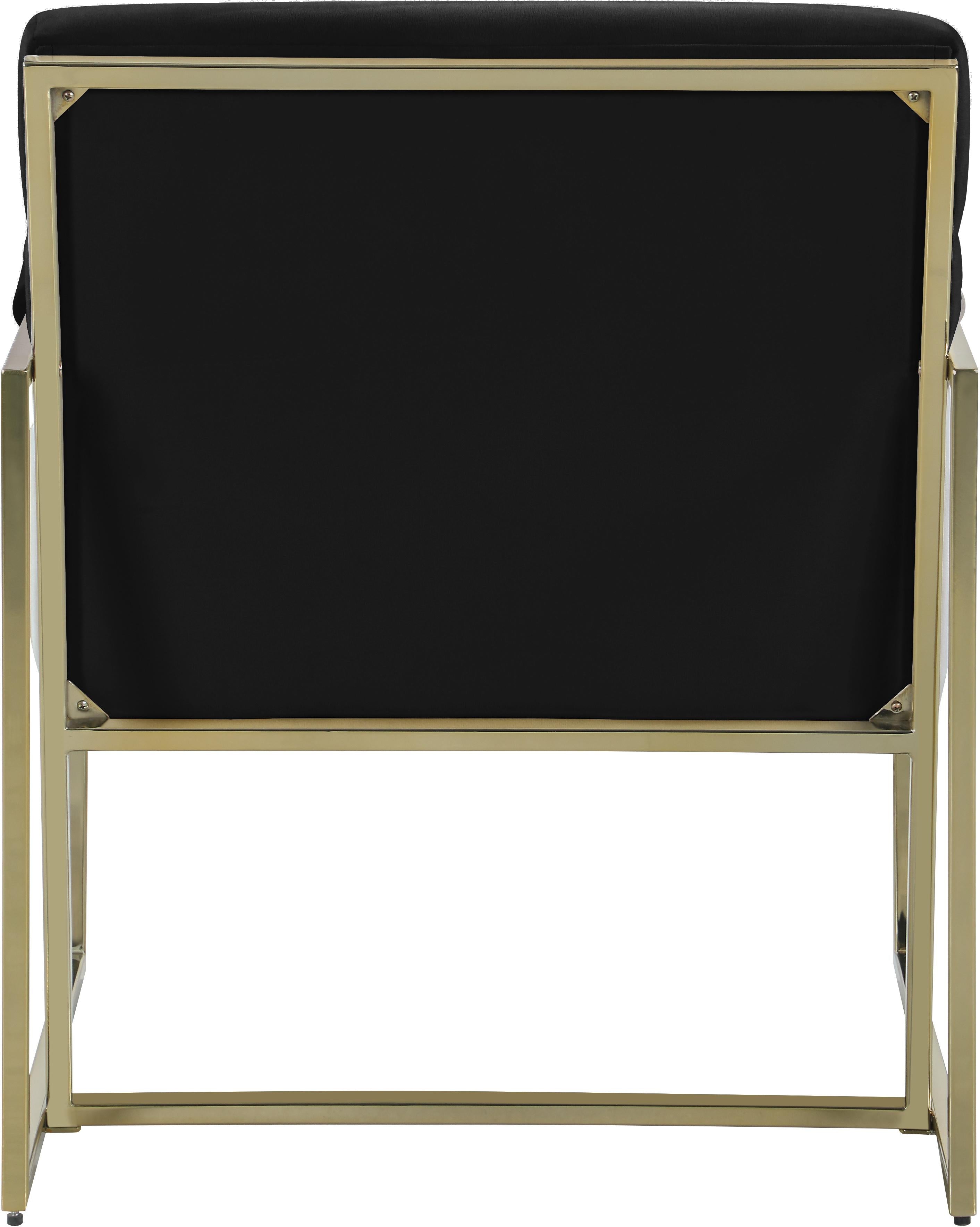 Wayne Black Velvet Accent Chair - Luxury Home Furniture (MI)