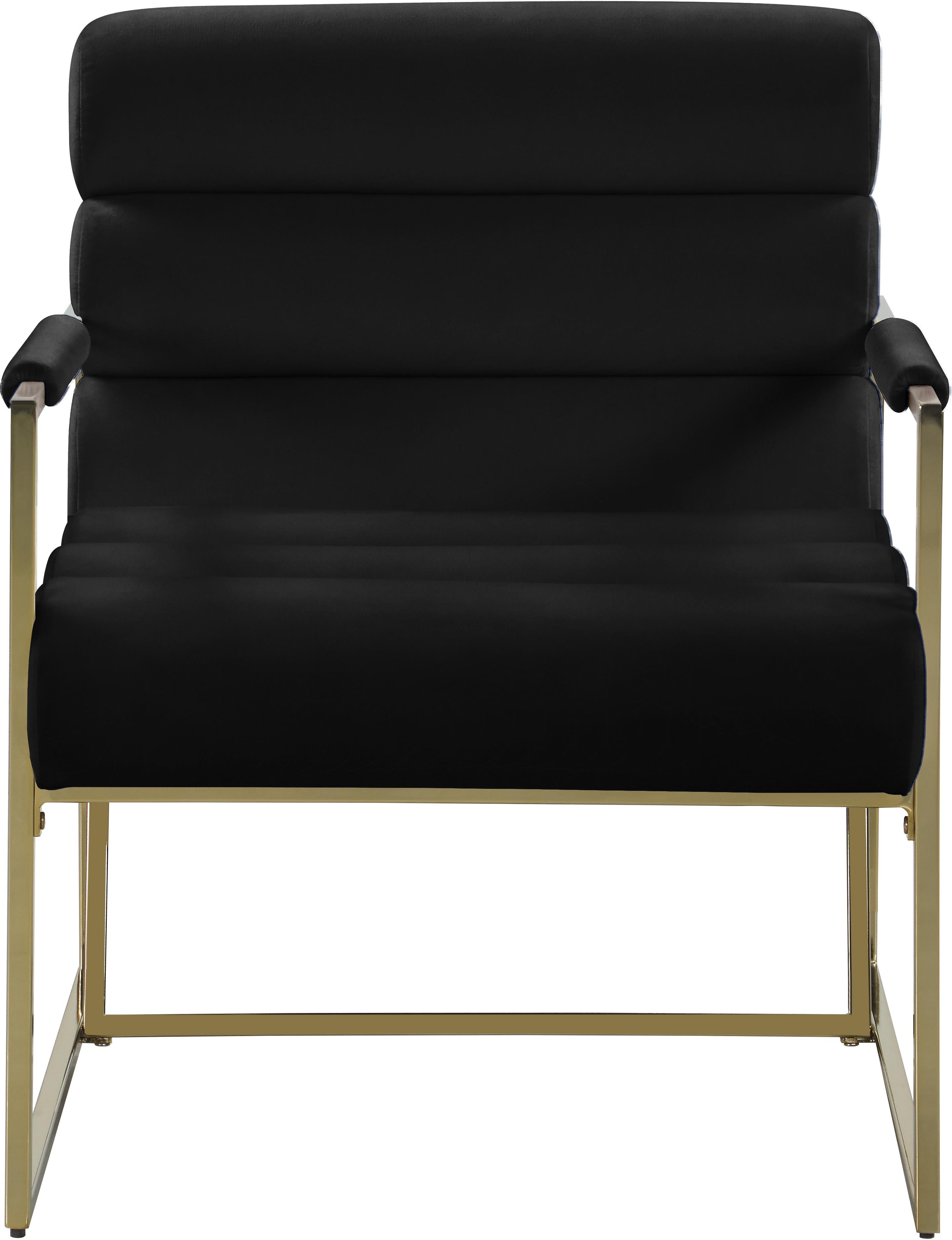 Wayne Black Velvet Accent Chair - Luxury Home Furniture (MI)