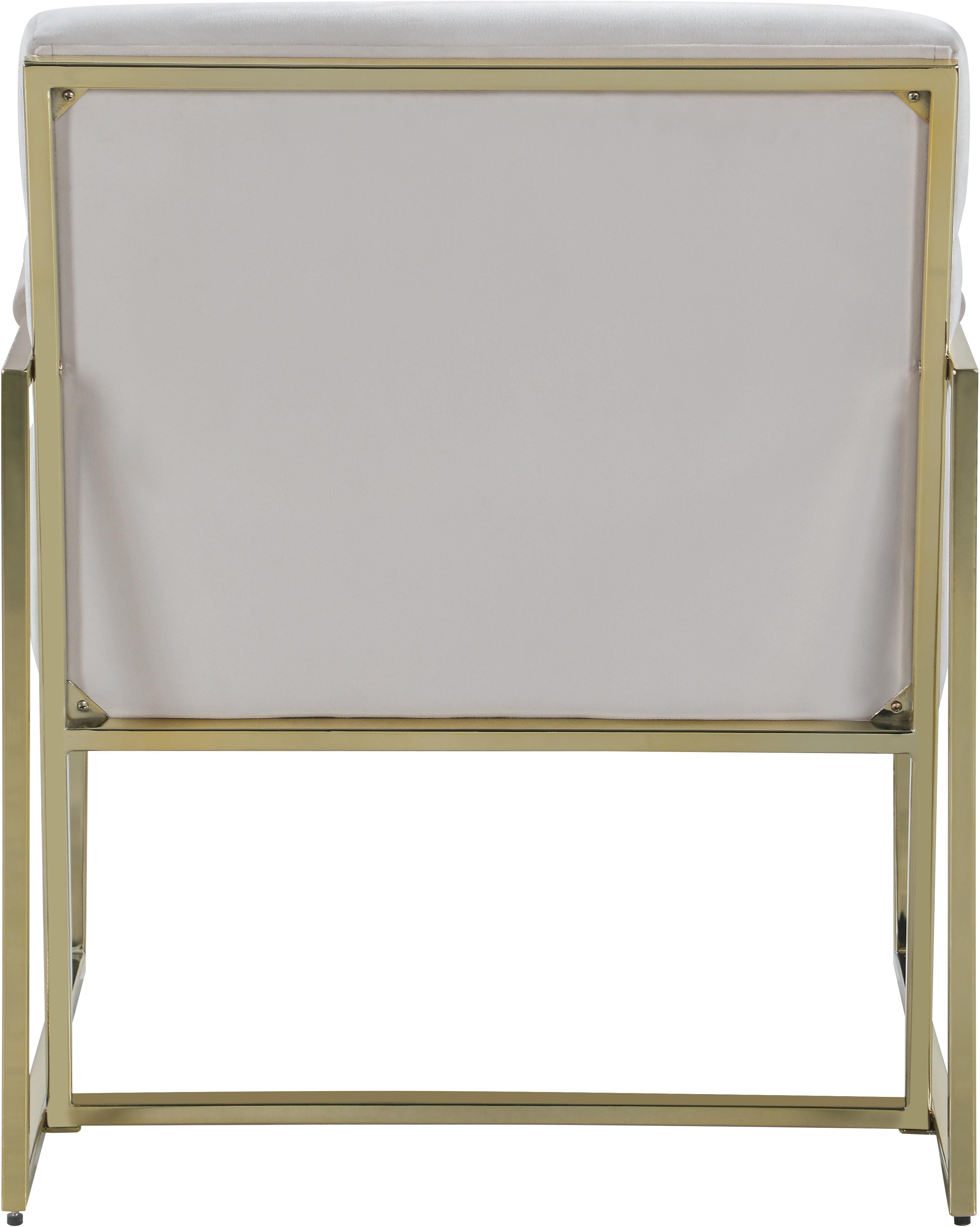 Wayne Cream Velvet Accent Chair - Luxury Home Furniture (MI)