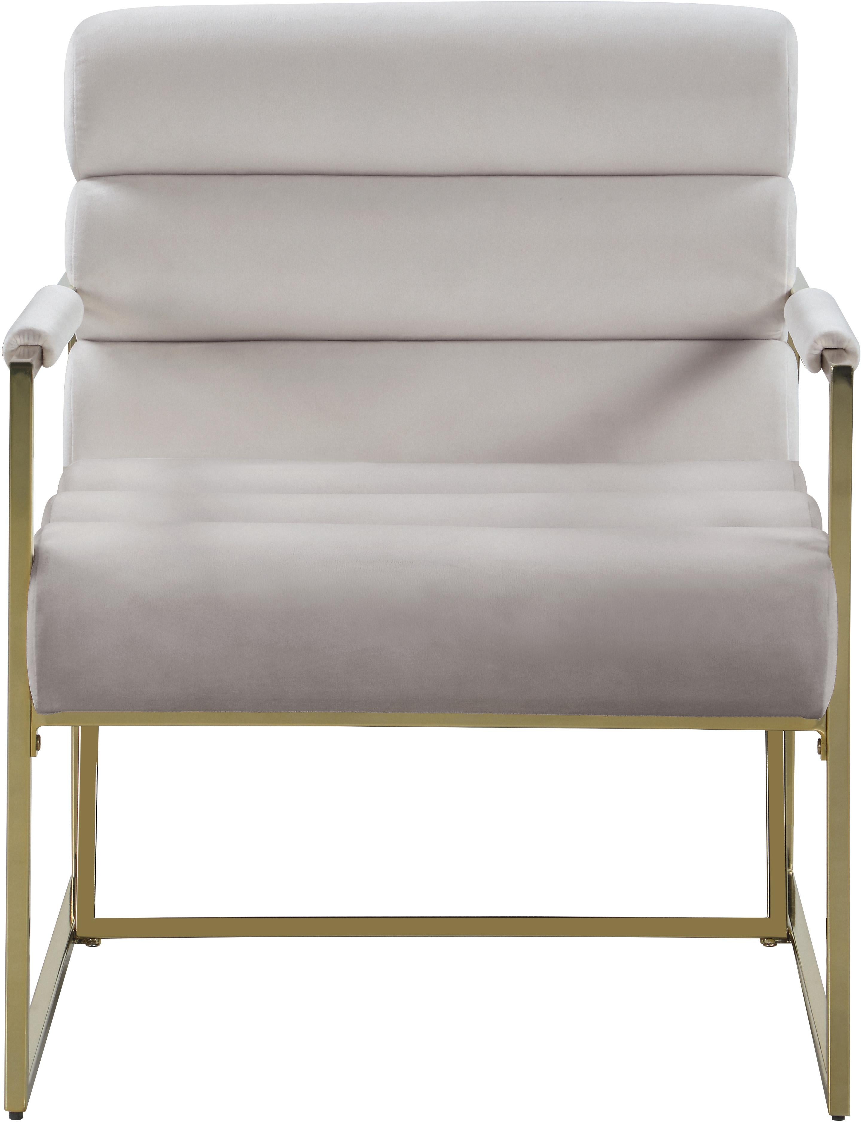Wayne Cream Velvet Accent Chair - Luxury Home Furniture (MI)