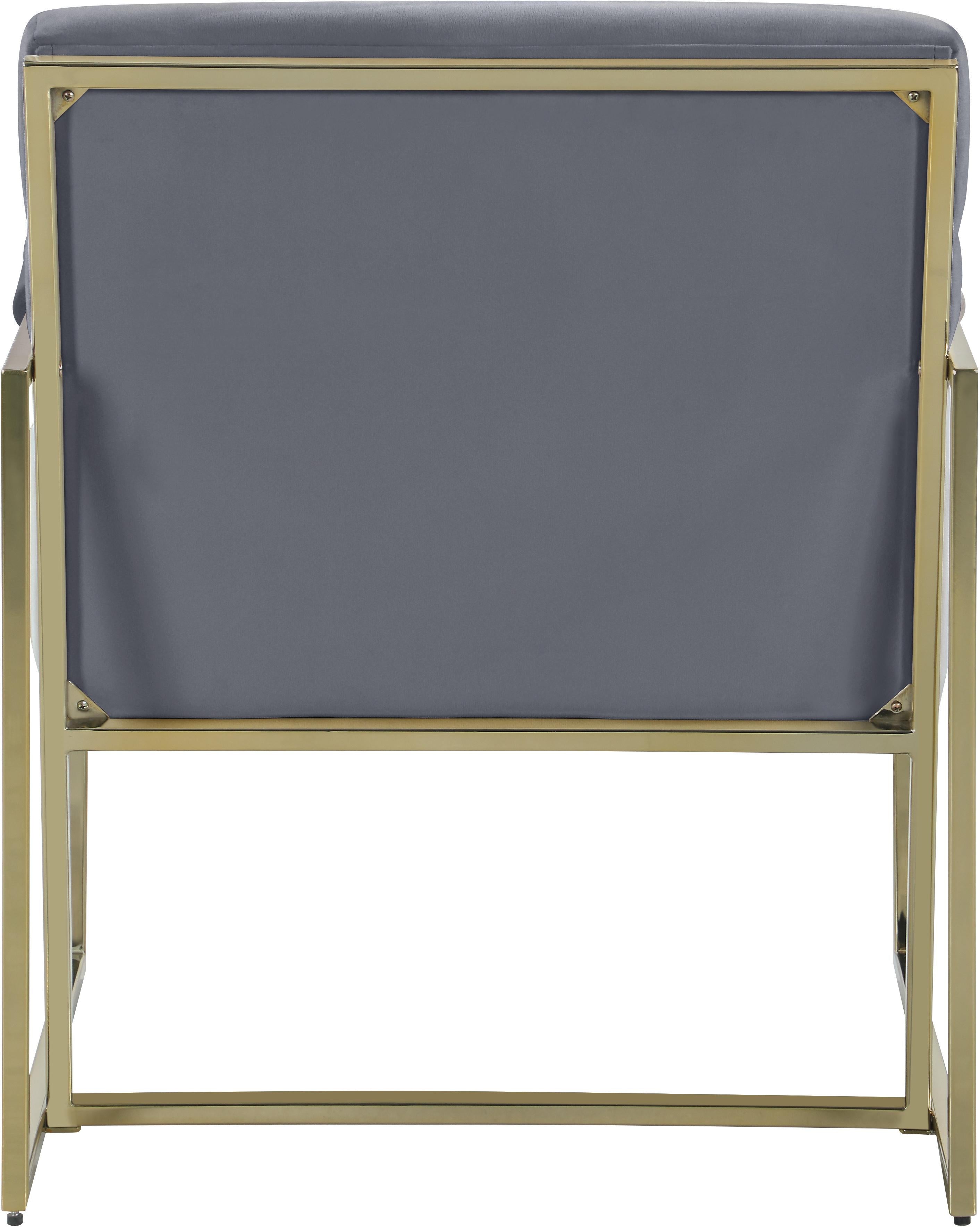 Wayne Grey Velvet Accent Chair - Luxury Home Furniture (MI)