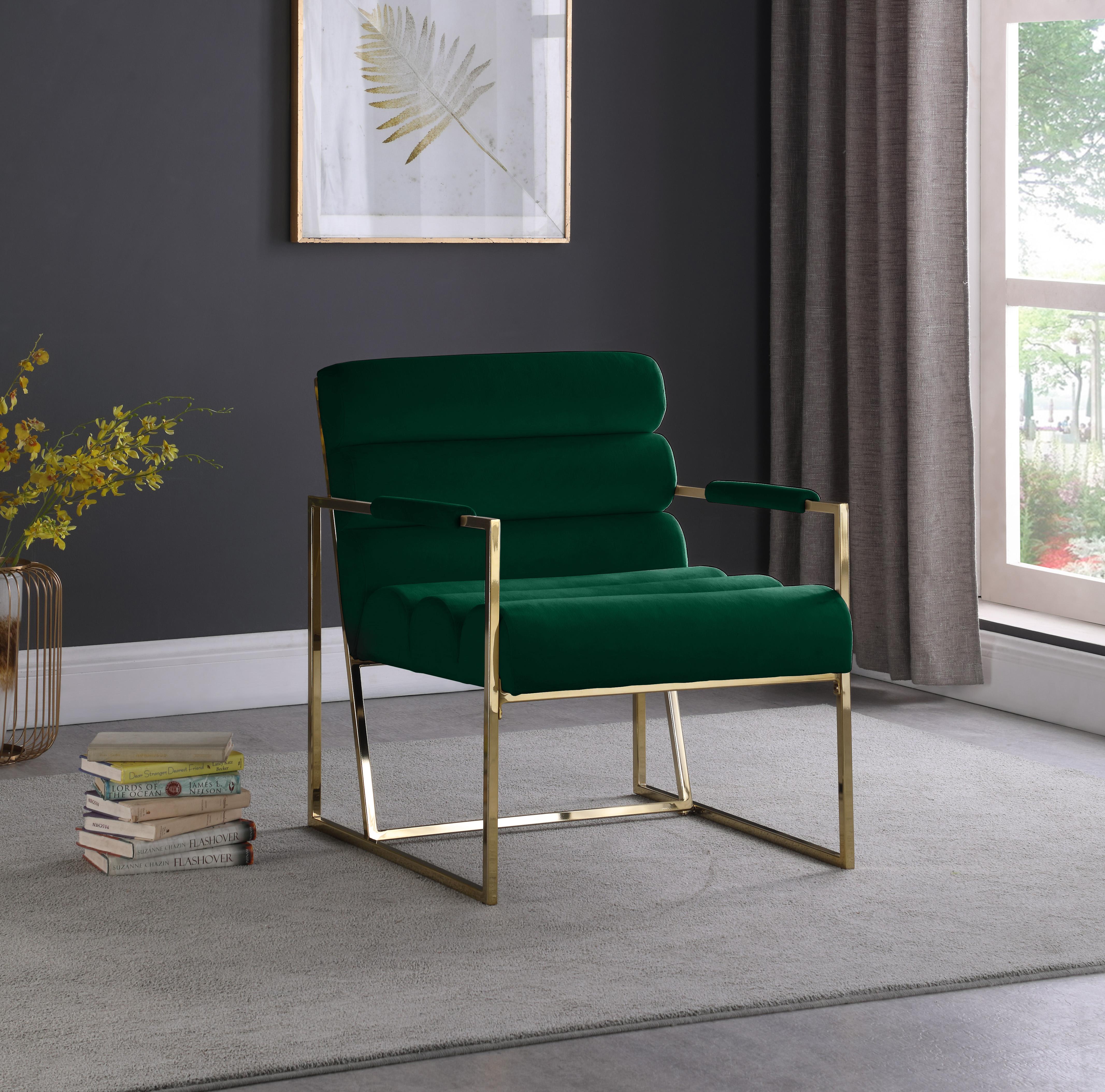 Wayne Green Velvet Accent Chair - Luxury Home Furniture (MI)