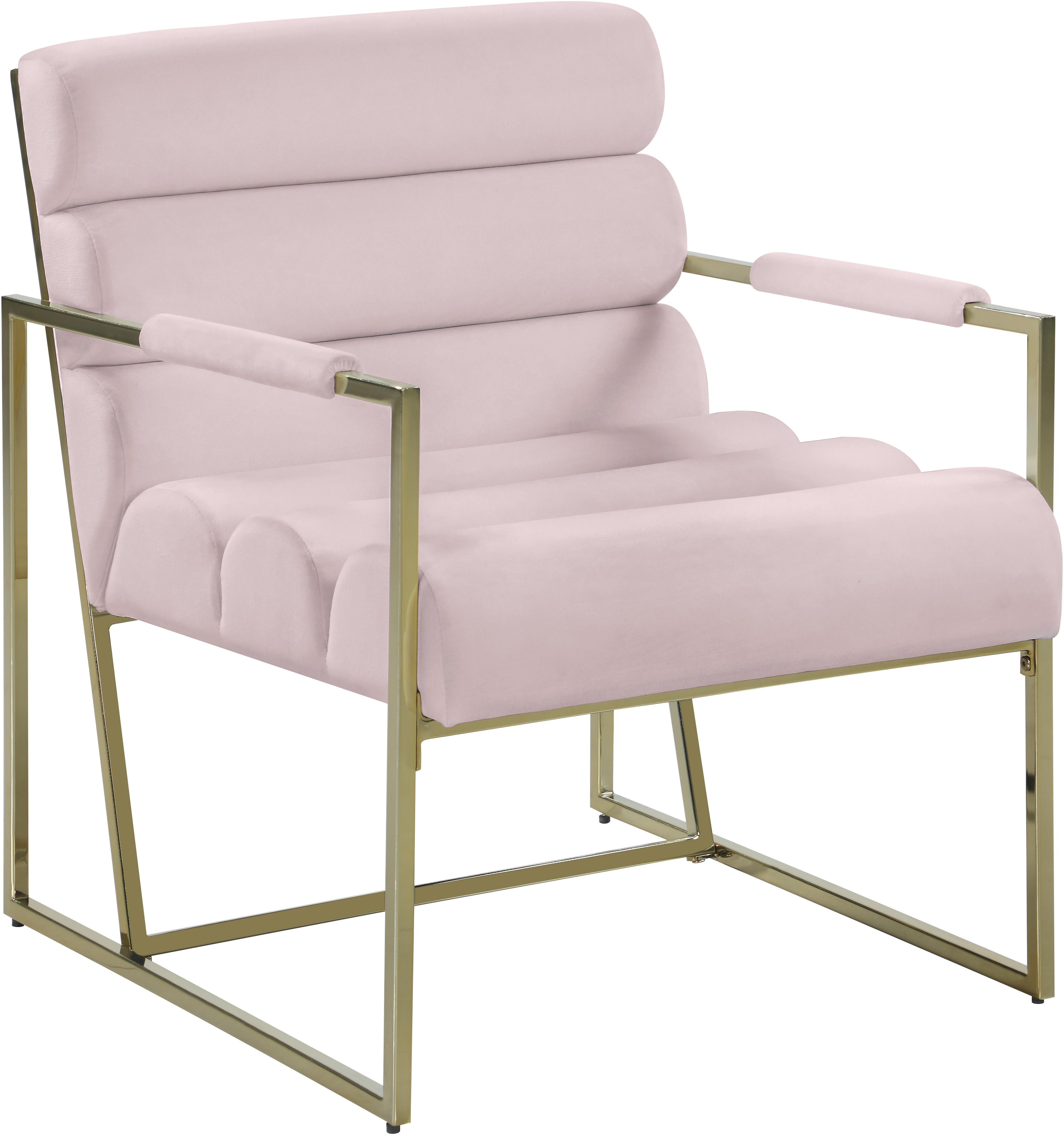 Wayne Pink Velvet Accent Chair - Luxury Home Furniture (MI)