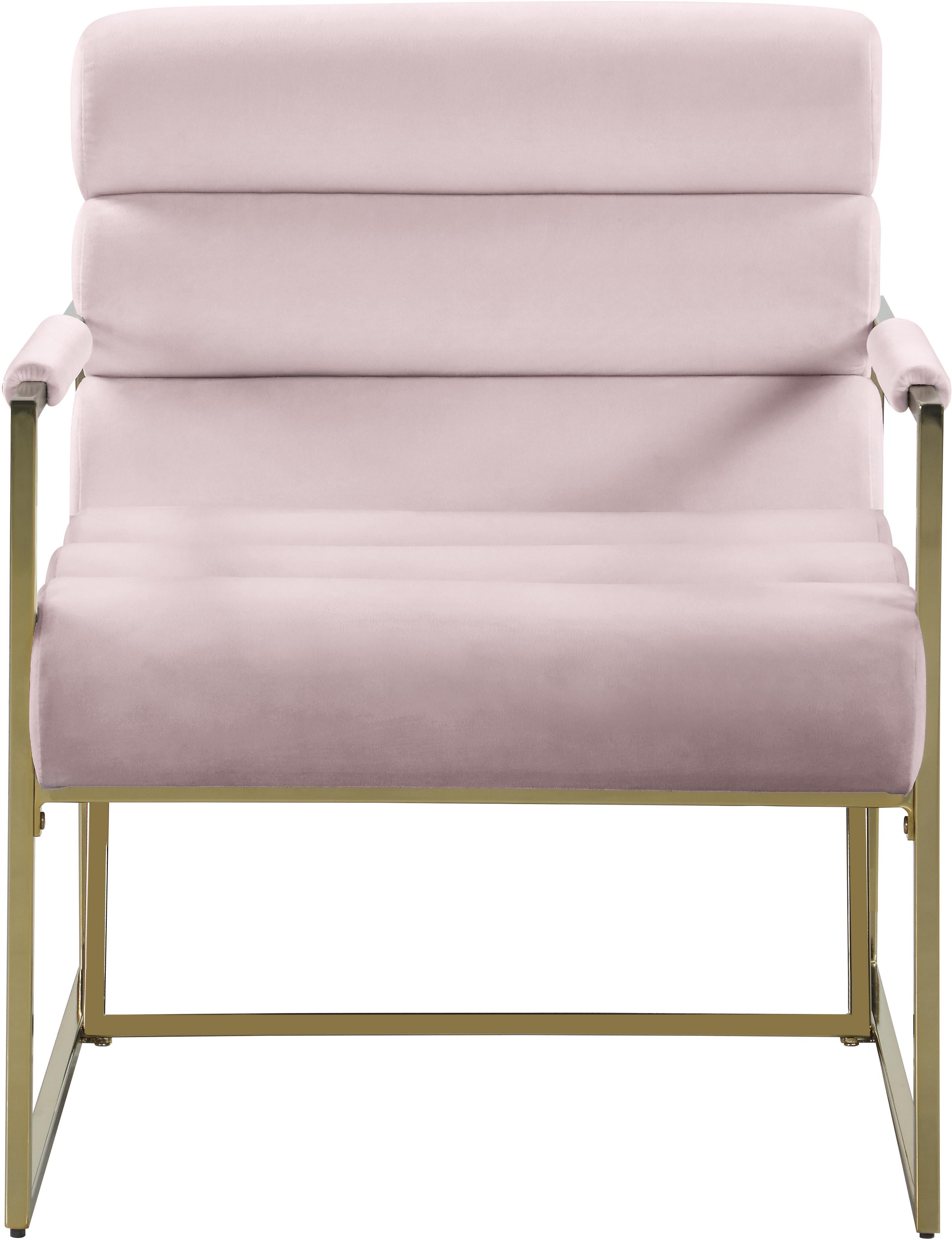 Wayne Pink Velvet Accent Chair - Luxury Home Furniture (MI)