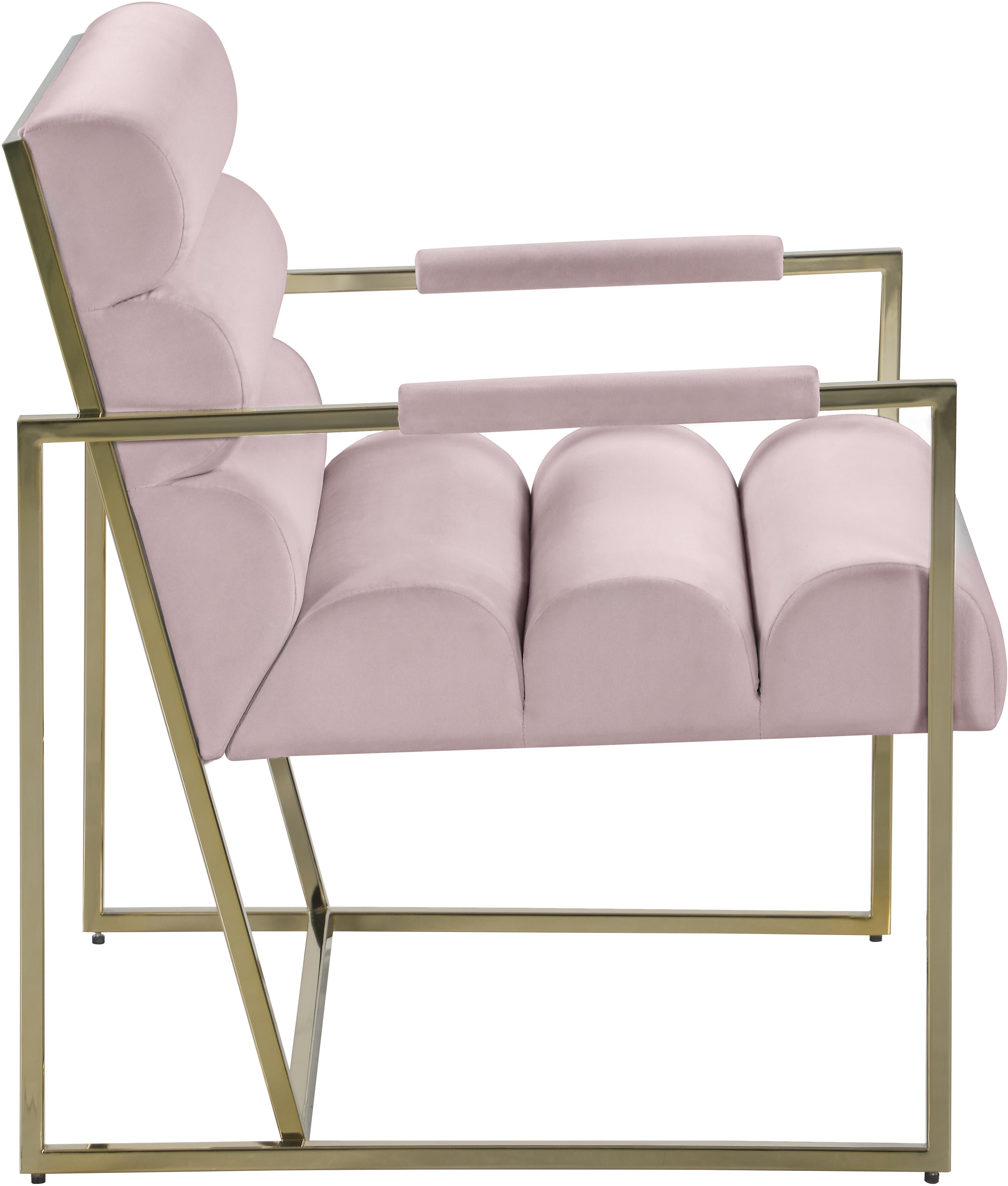 Wayne Pink Velvet Accent Chair - Luxury Home Furniture (MI)