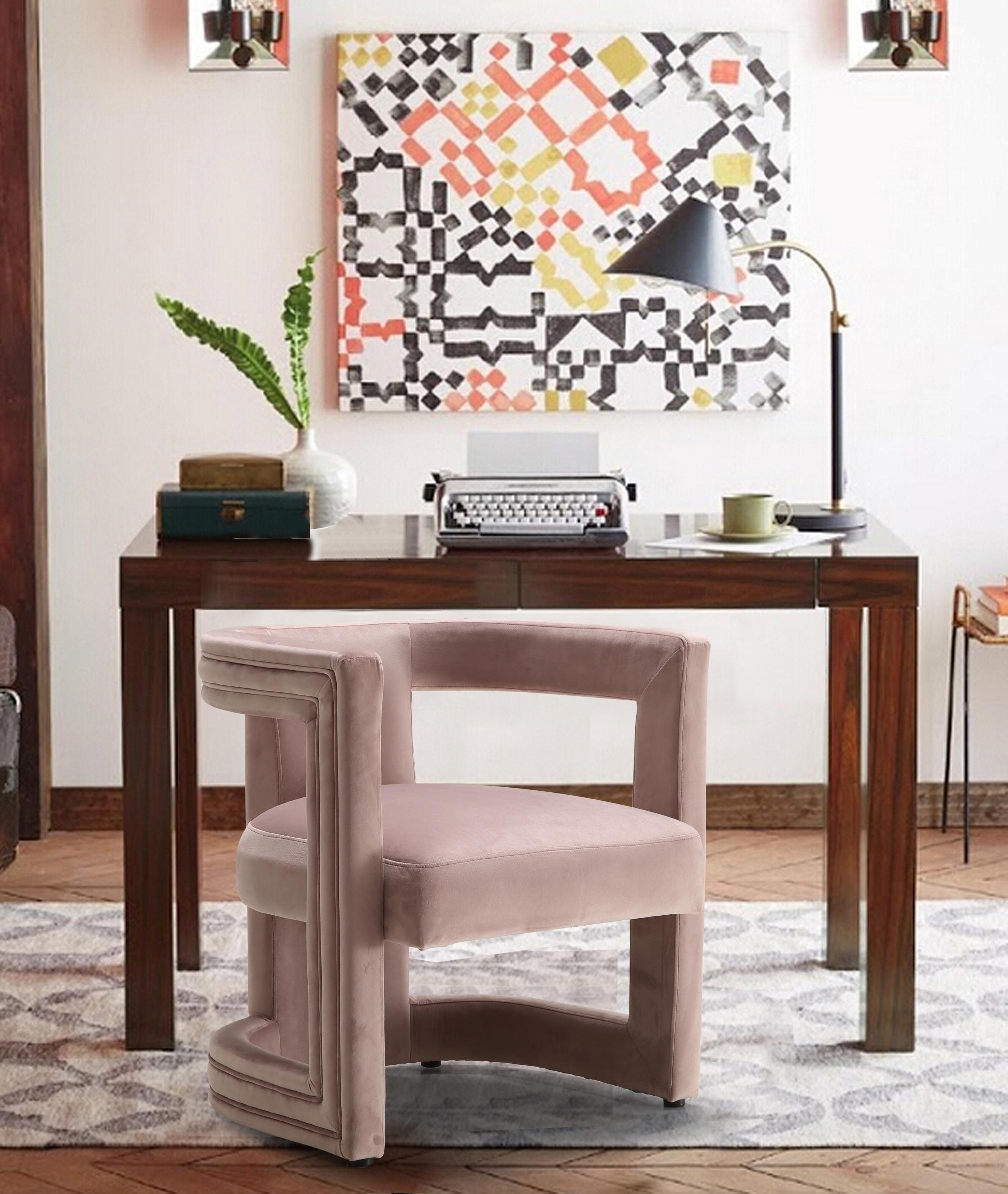 Blair Pink Velvet Accent Chair - Luxury Home Furniture (MI)