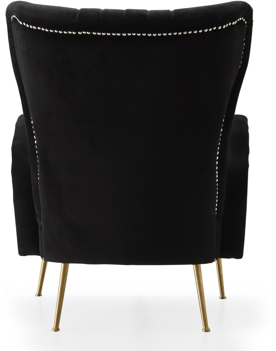 Opera Black Velvet Accent Chair - Luxury Home Furniture (MI)
