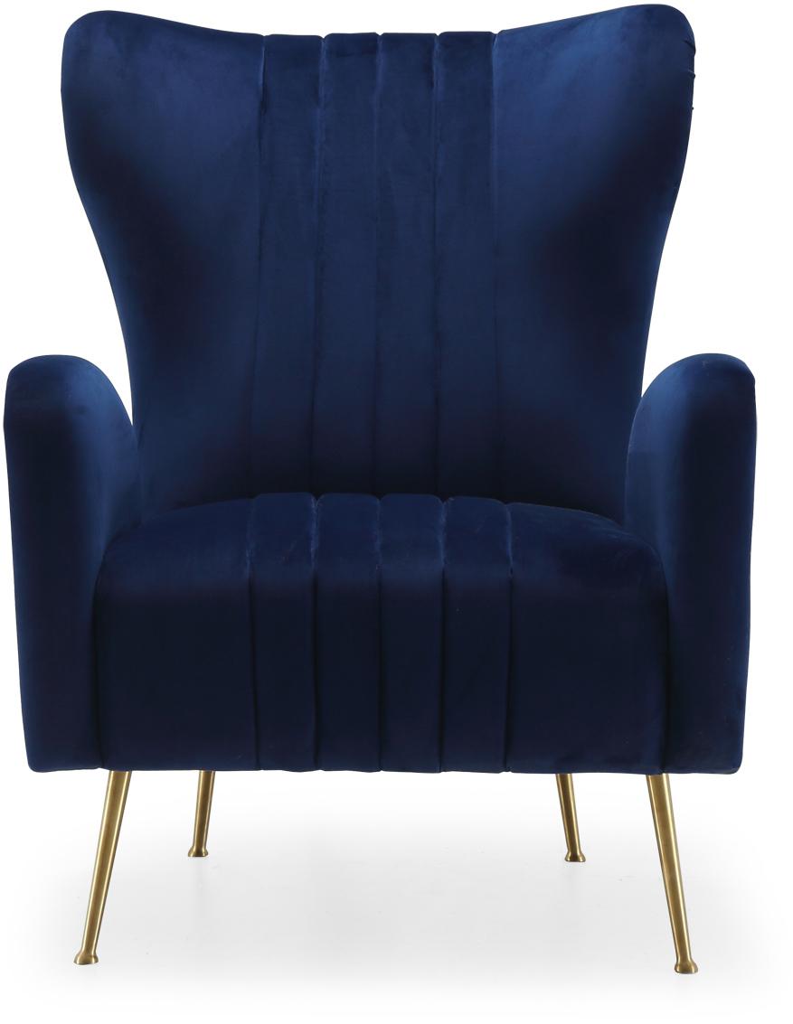 Opera Navy Velvet Accent Chair - Luxury Home Furniture (MI)
