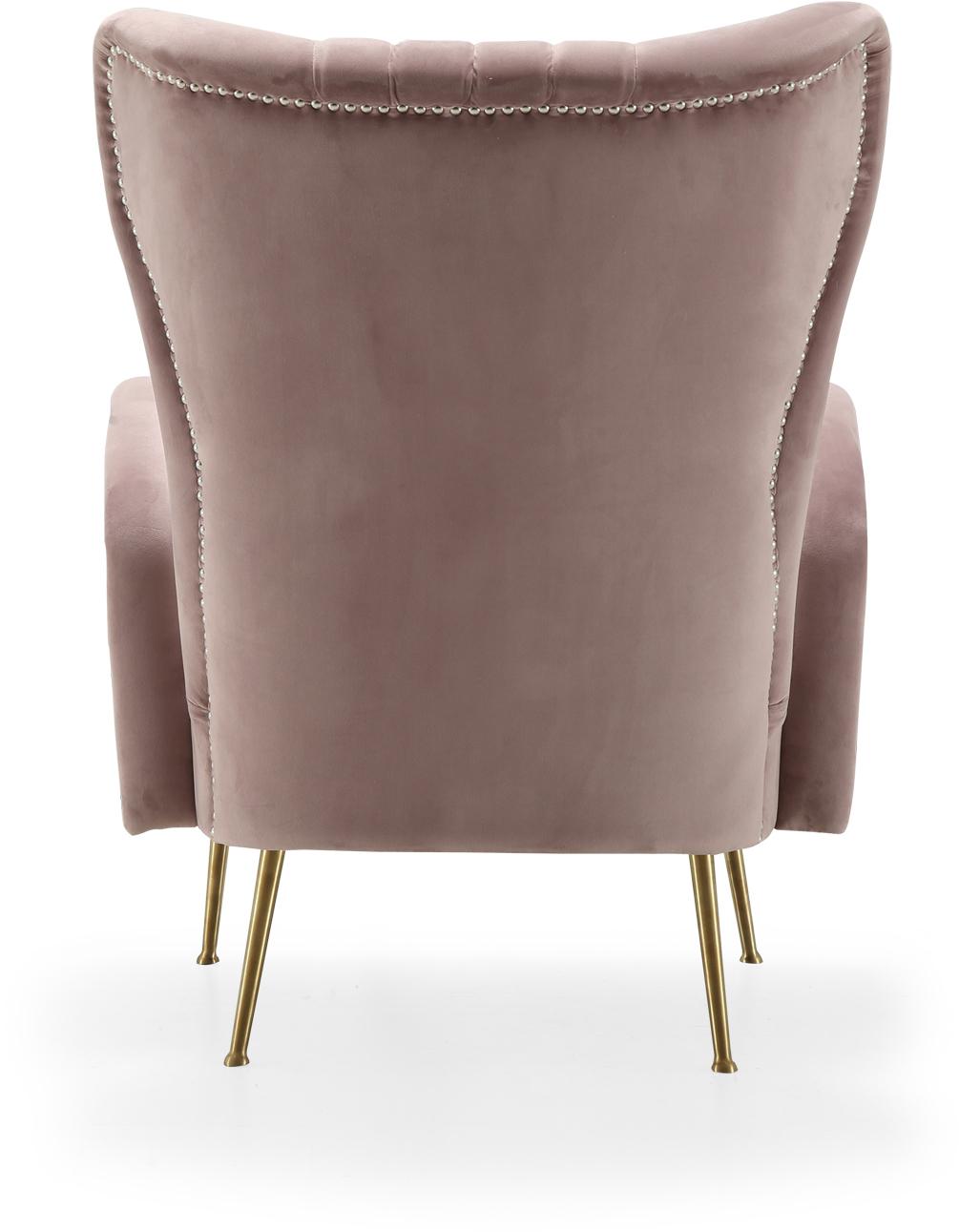 Opera Pink Velvet Accent Chair - Luxury Home Furniture (MI)