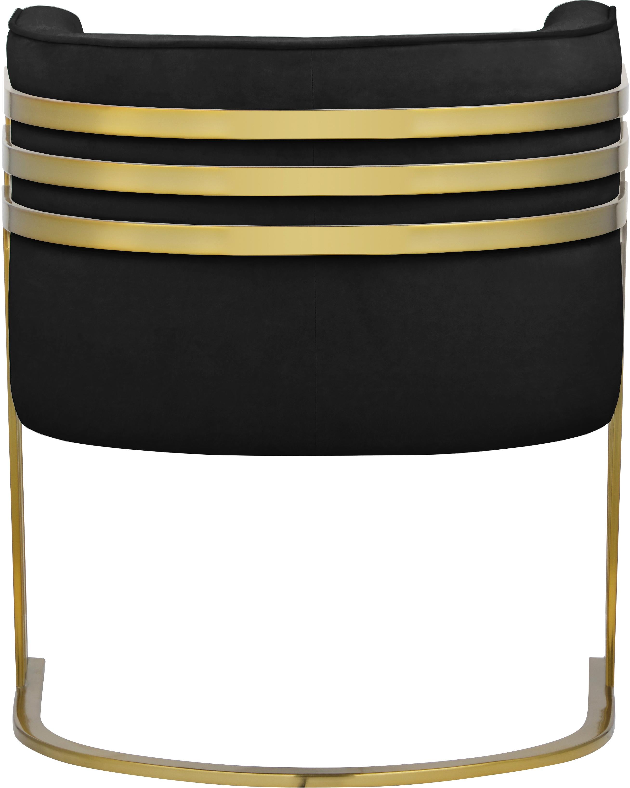 Rays Black Velvet Accent Chair - Luxury Home Furniture (MI)