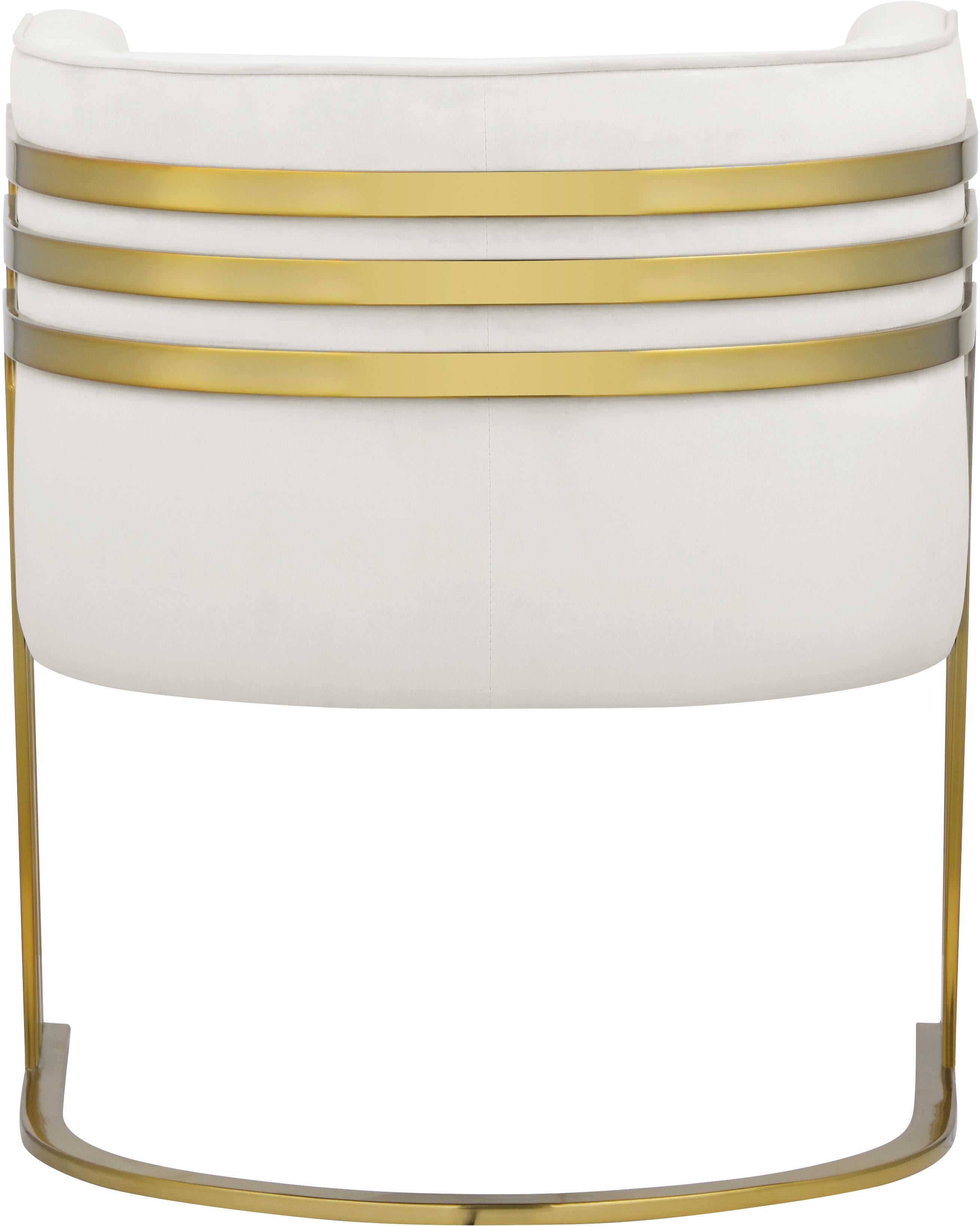 Rays Cream Velvet Accent Chair - Luxury Home Furniture (MI)