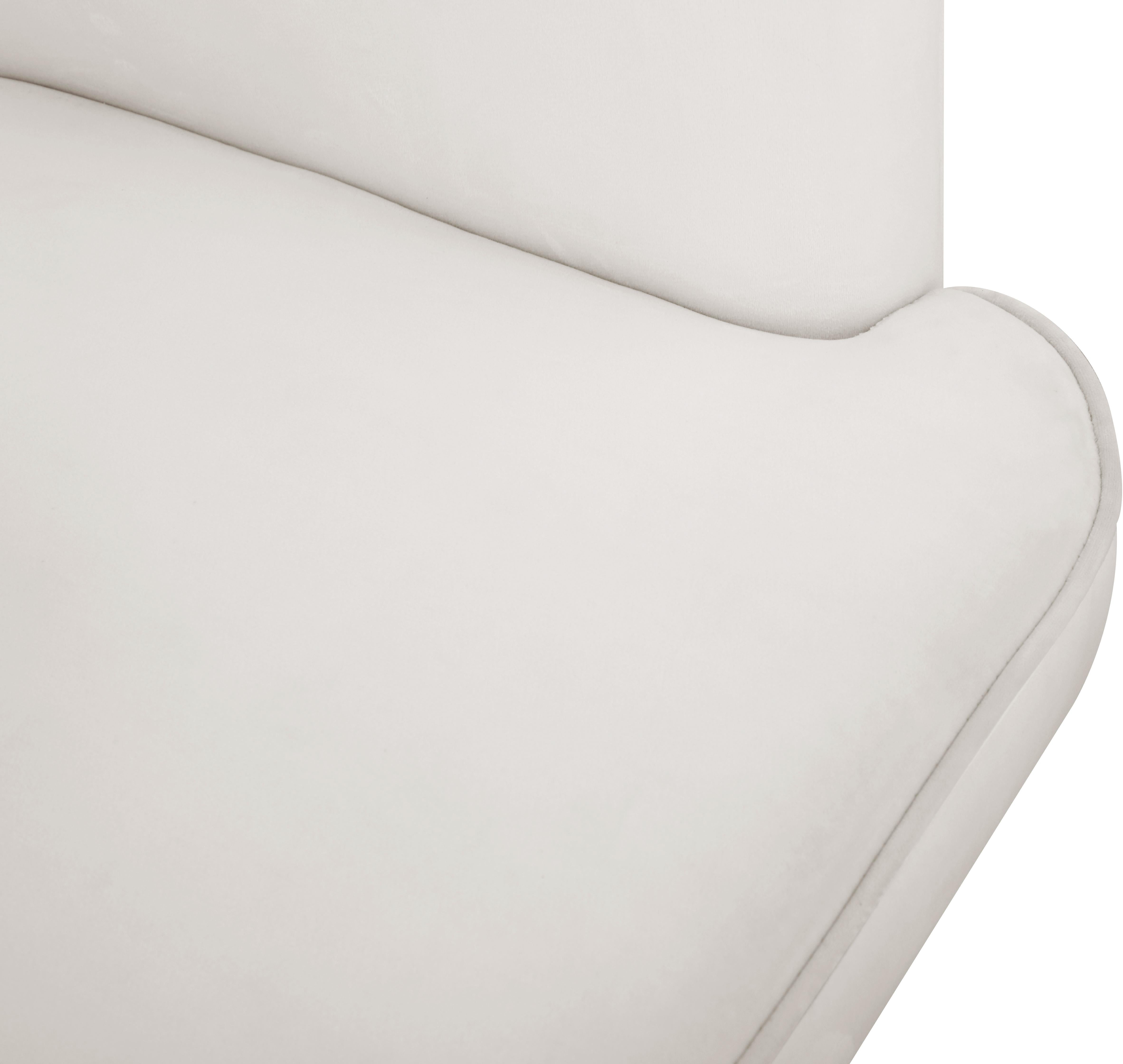Rays Cream Velvet Accent Chair - Luxury Home Furniture (MI)