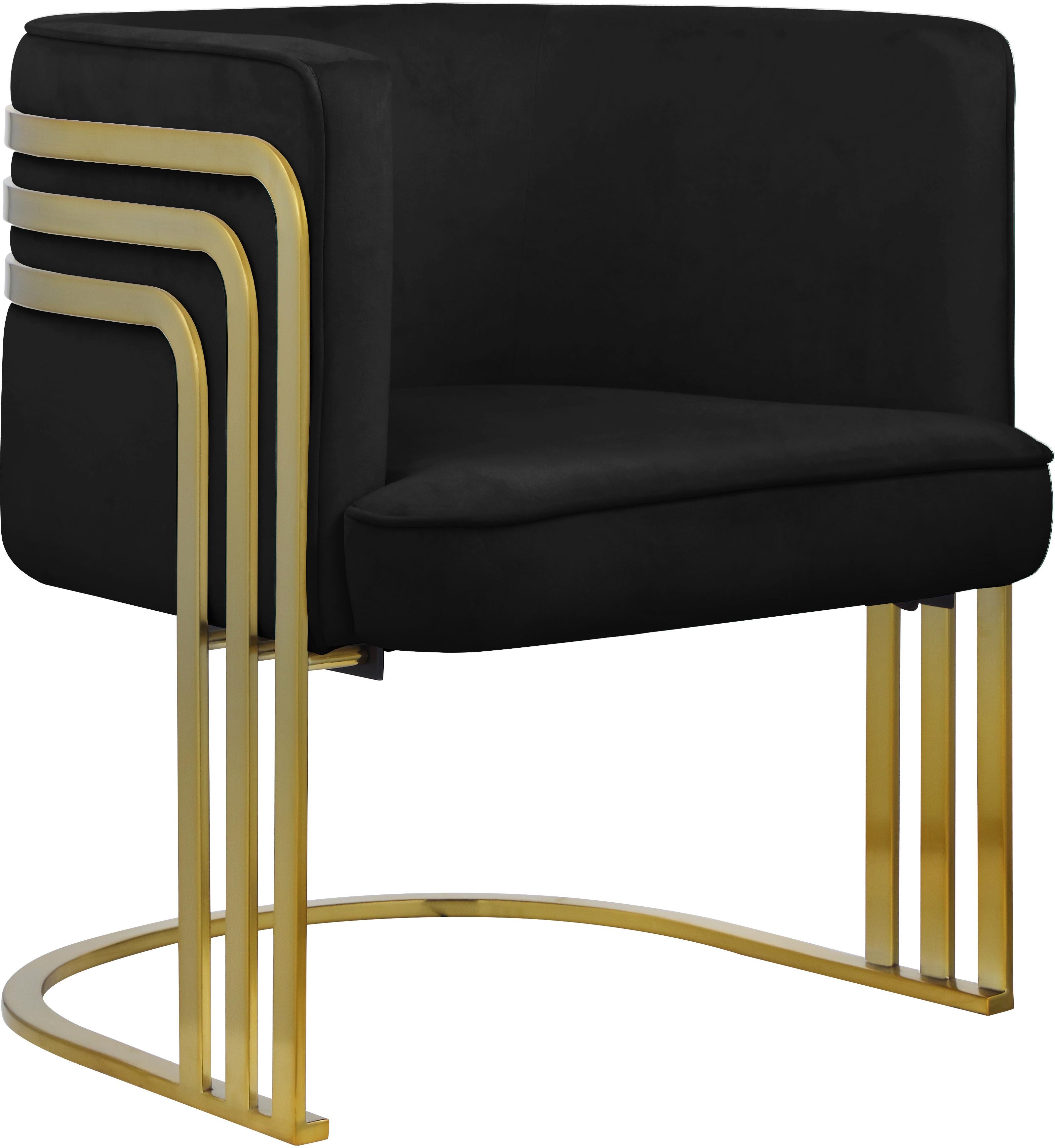 Rays Black Velvet Accent Chair - Luxury Home Furniture (MI)