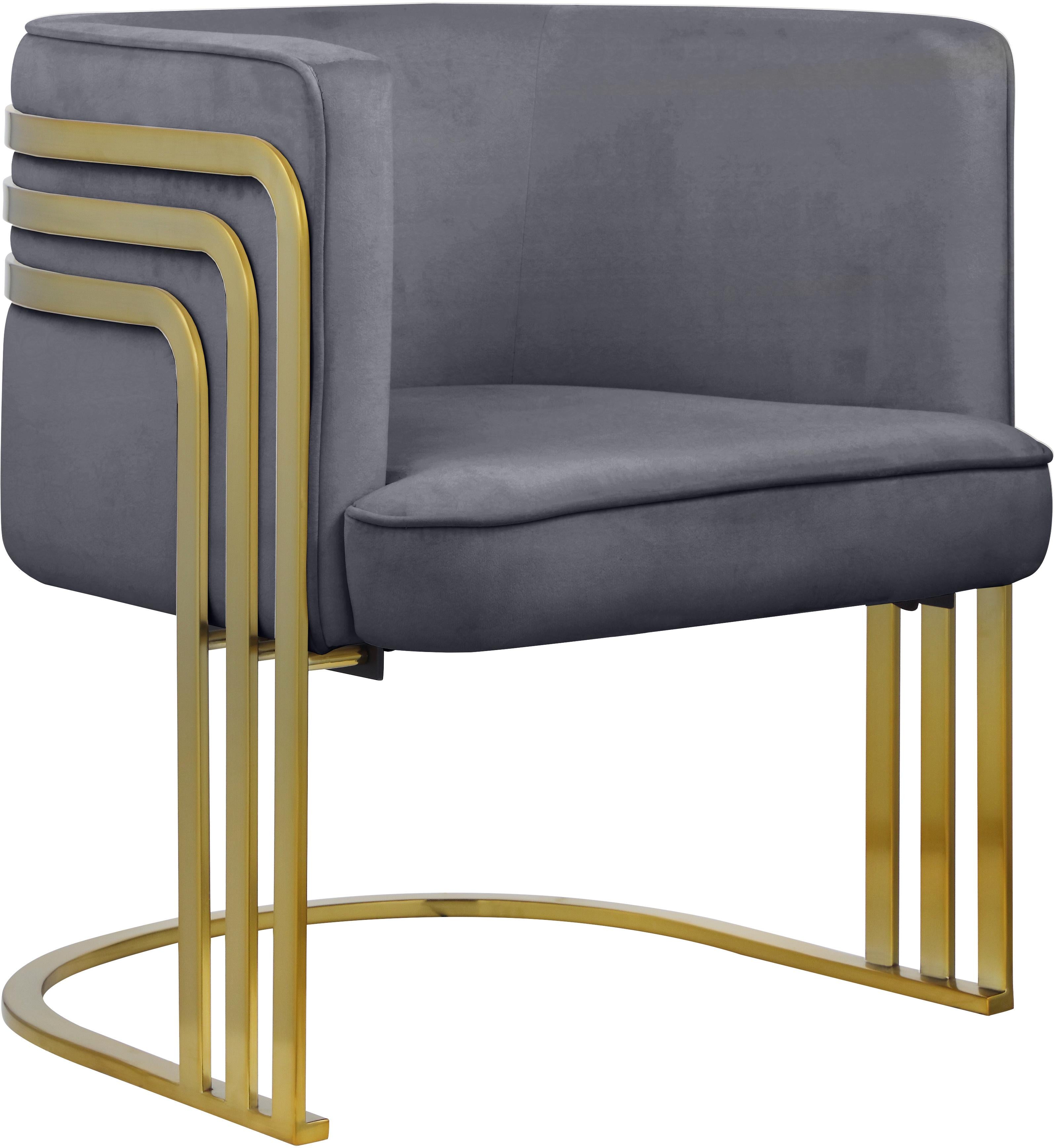 Rays Grey Velvet Accent Chair - Luxury Home Furniture (MI)