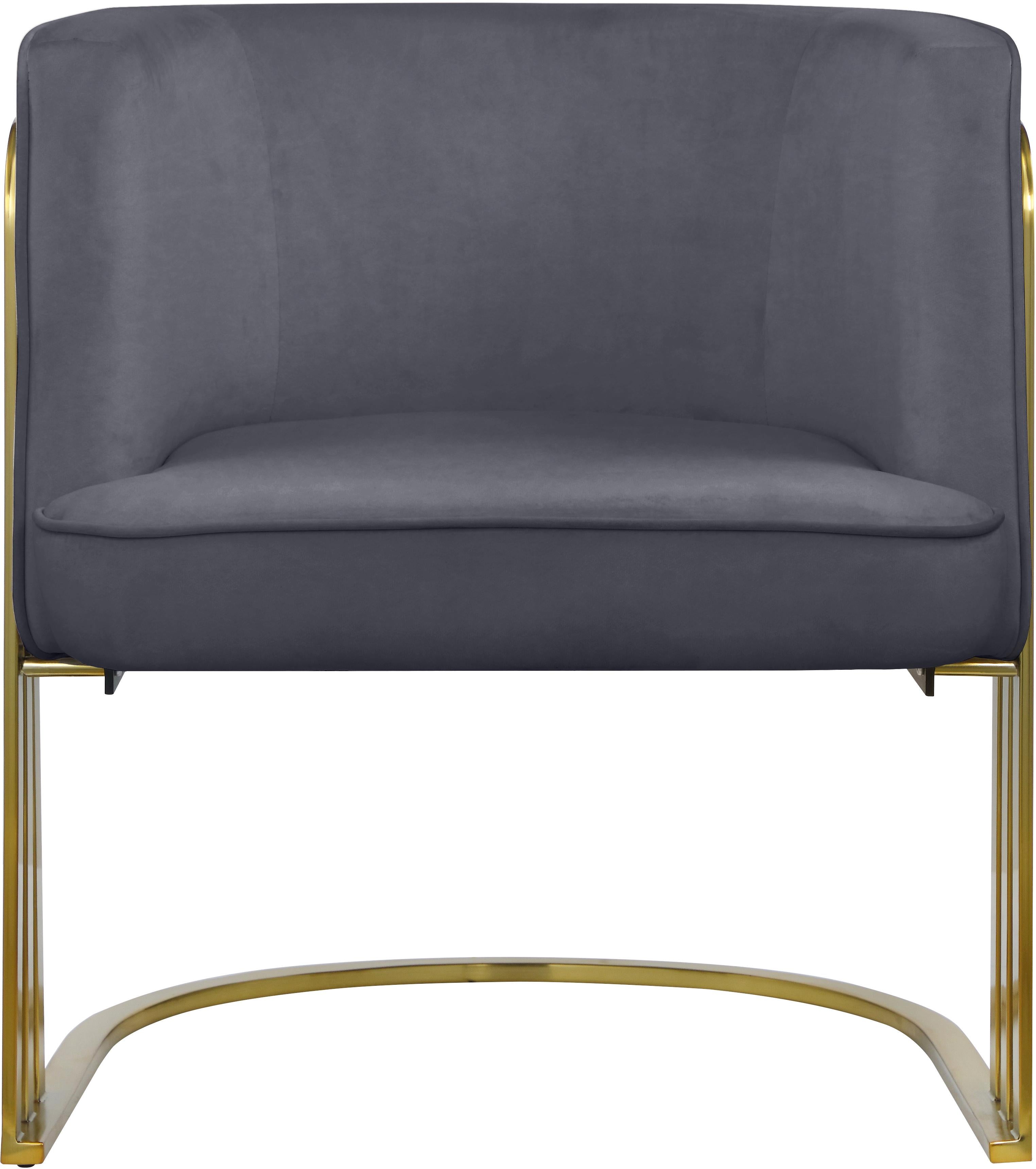 Rays Grey Velvet Accent Chair - Luxury Home Furniture (MI)