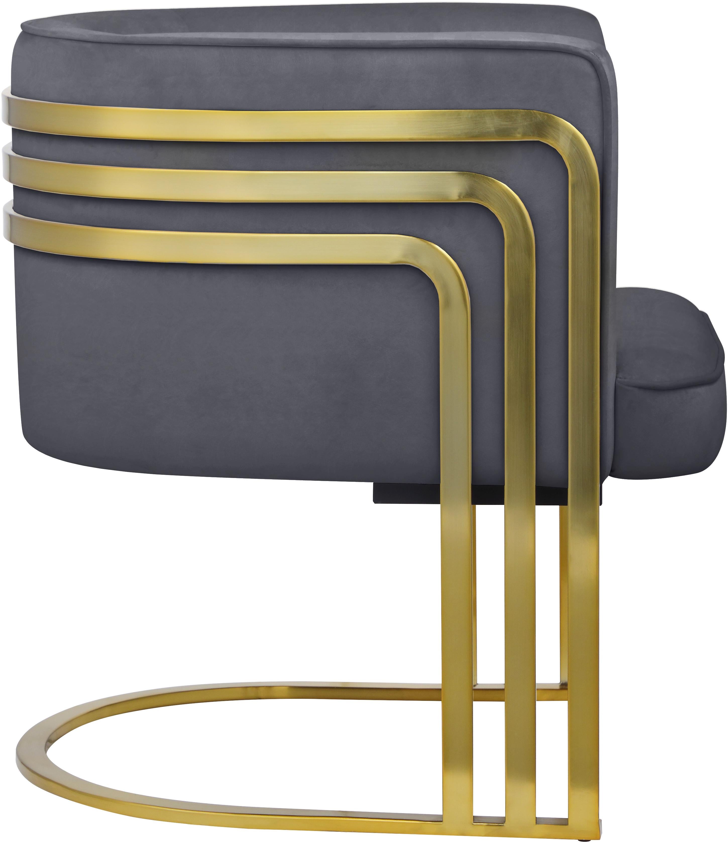 Rays Grey Velvet Accent Chair - Luxury Home Furniture (MI)
