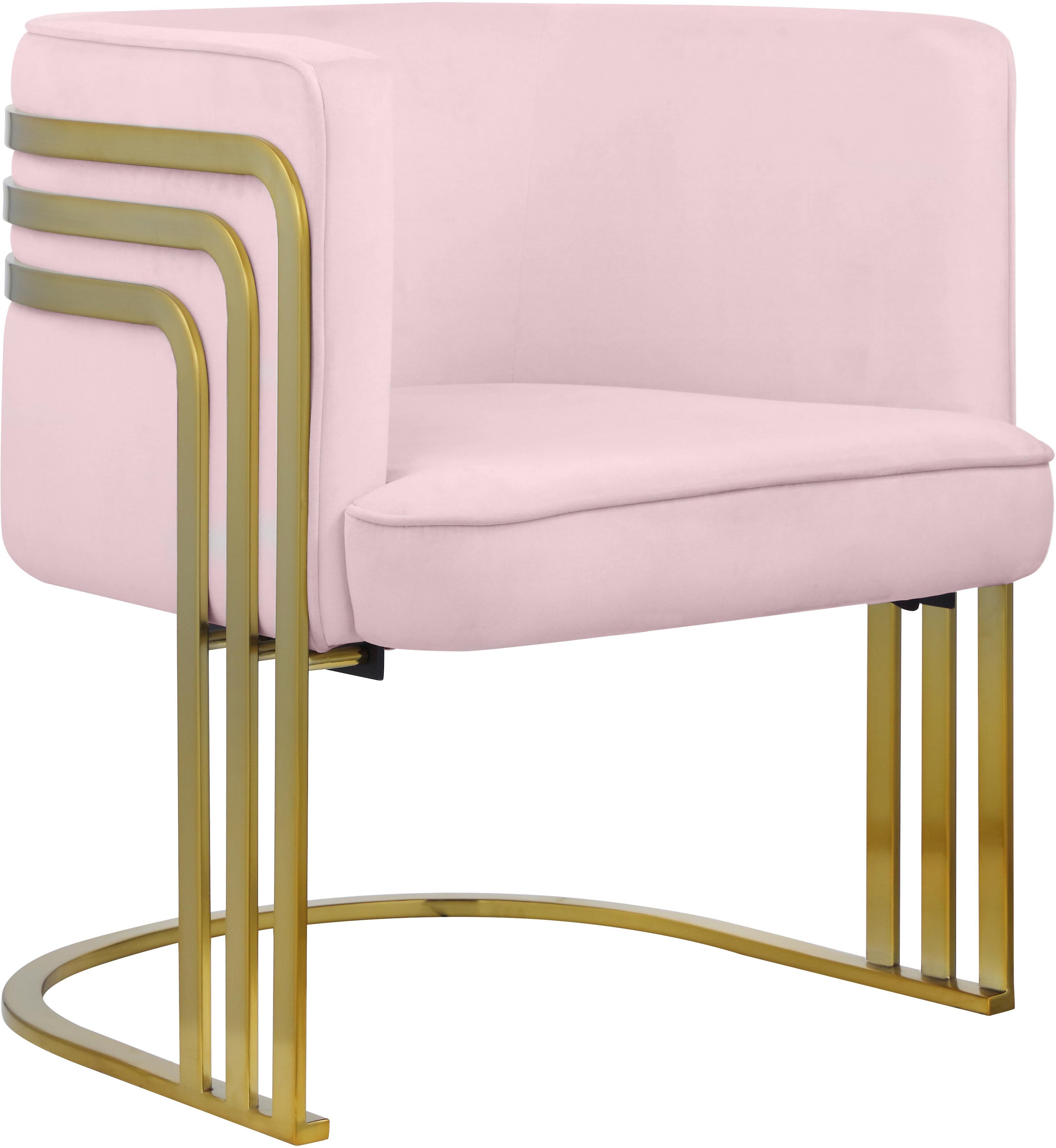 Rays Pink Velvet Accent Chair - Luxury Home Furniture (MI)
