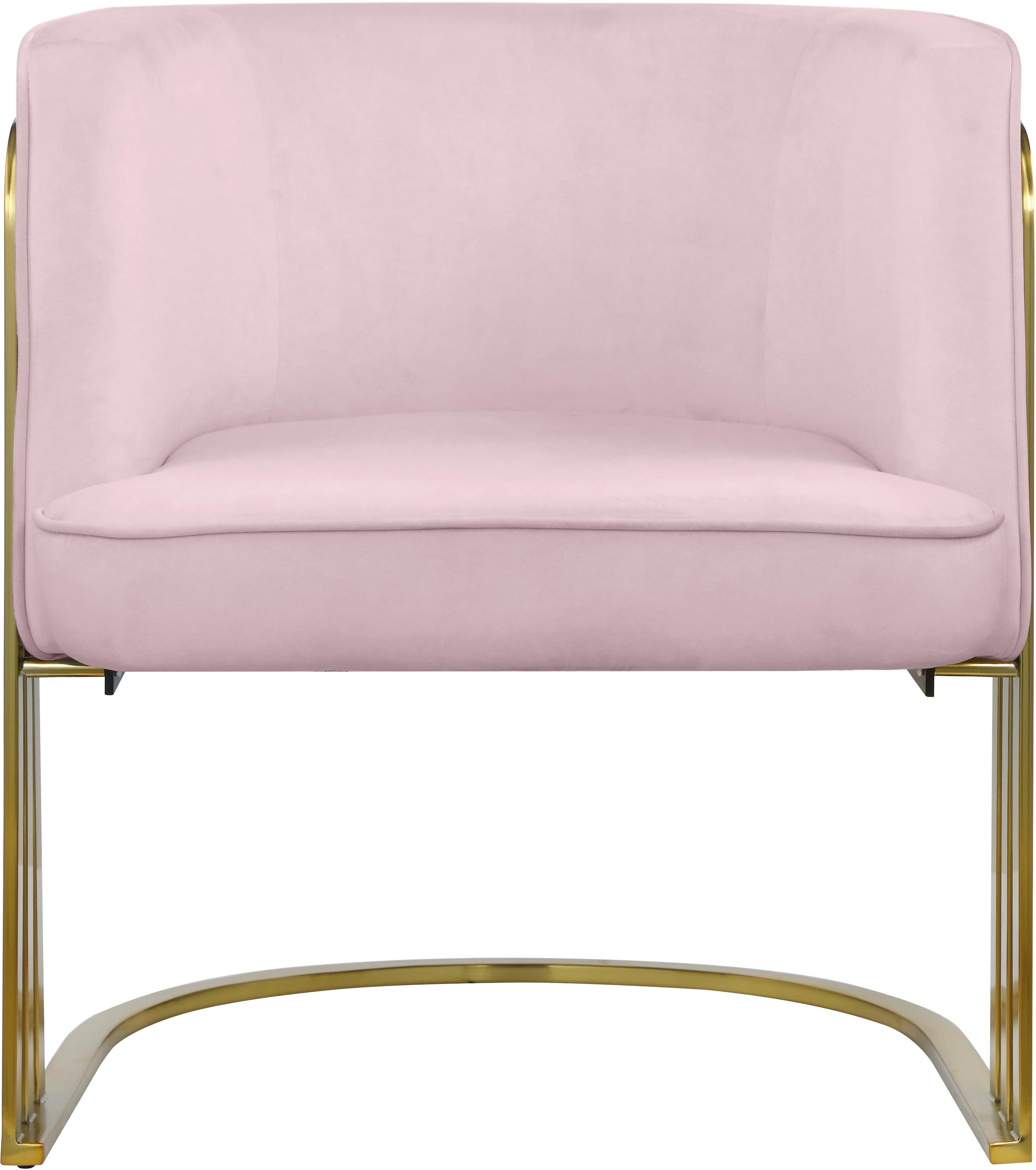 Rays Pink Velvet Accent Chair - Luxury Home Furniture (MI)