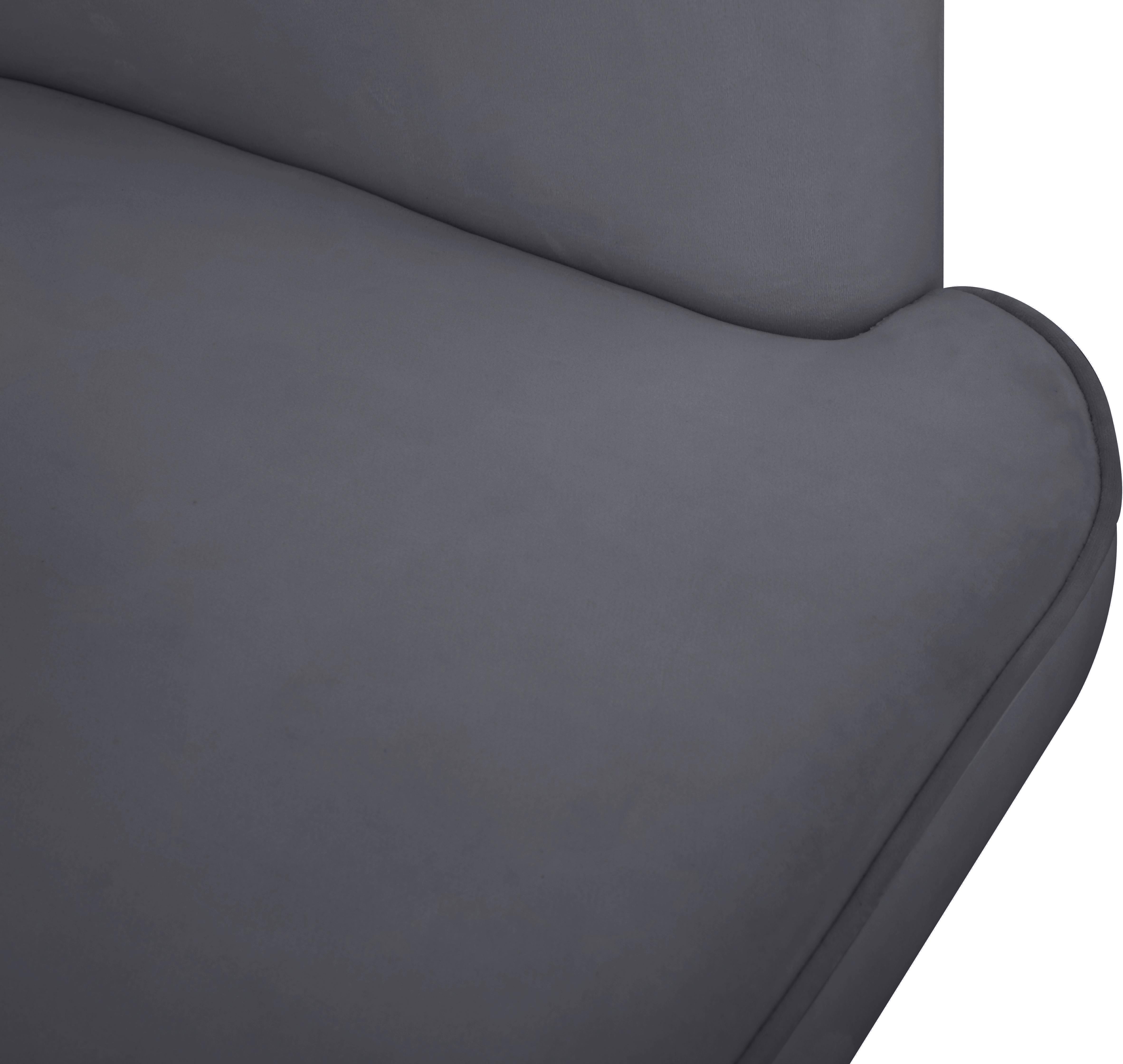 Rays Grey Velvet Accent Chair - Luxury Home Furniture (MI)