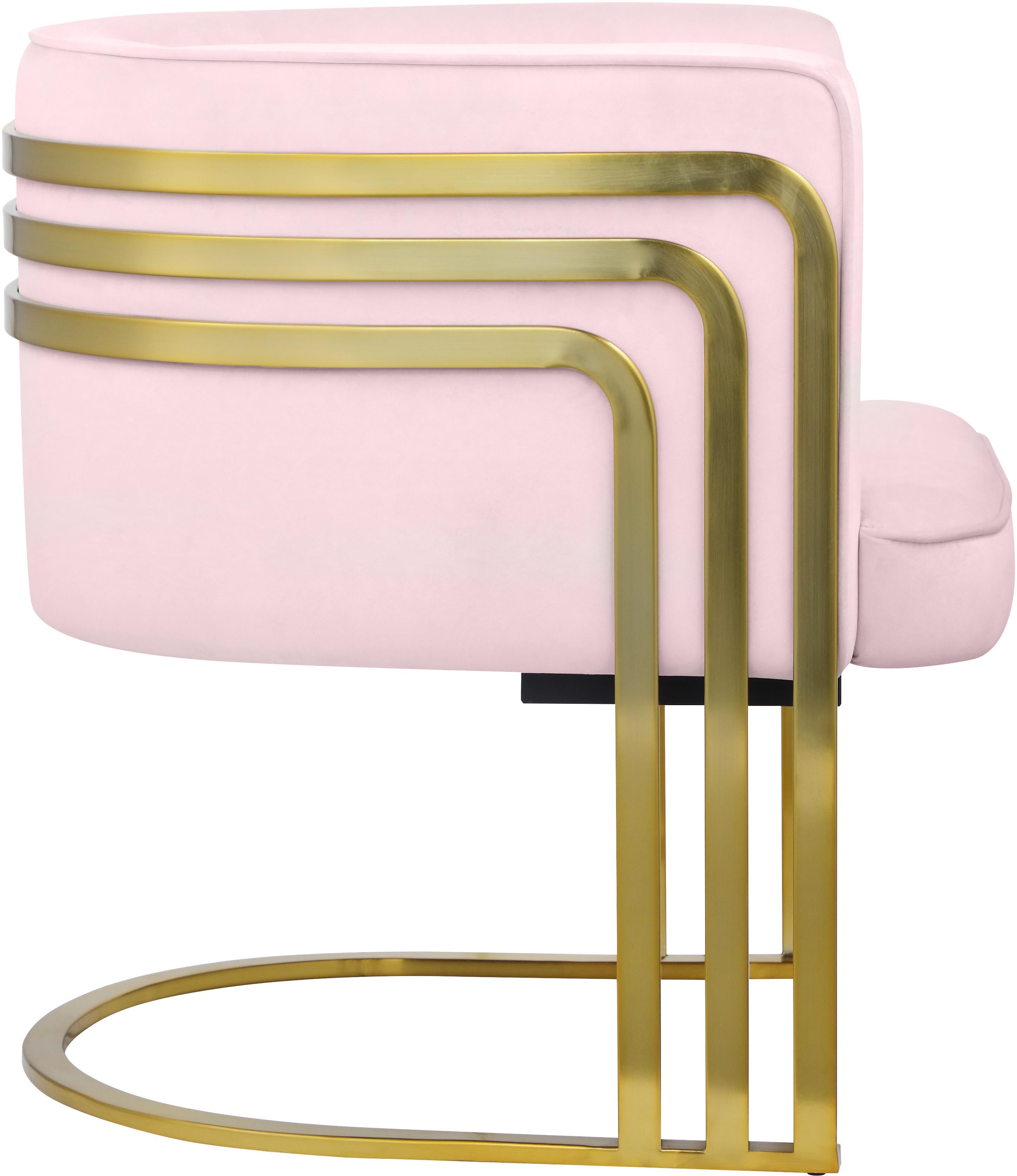Rays Pink Velvet Accent Chair - Luxury Home Furniture (MI)