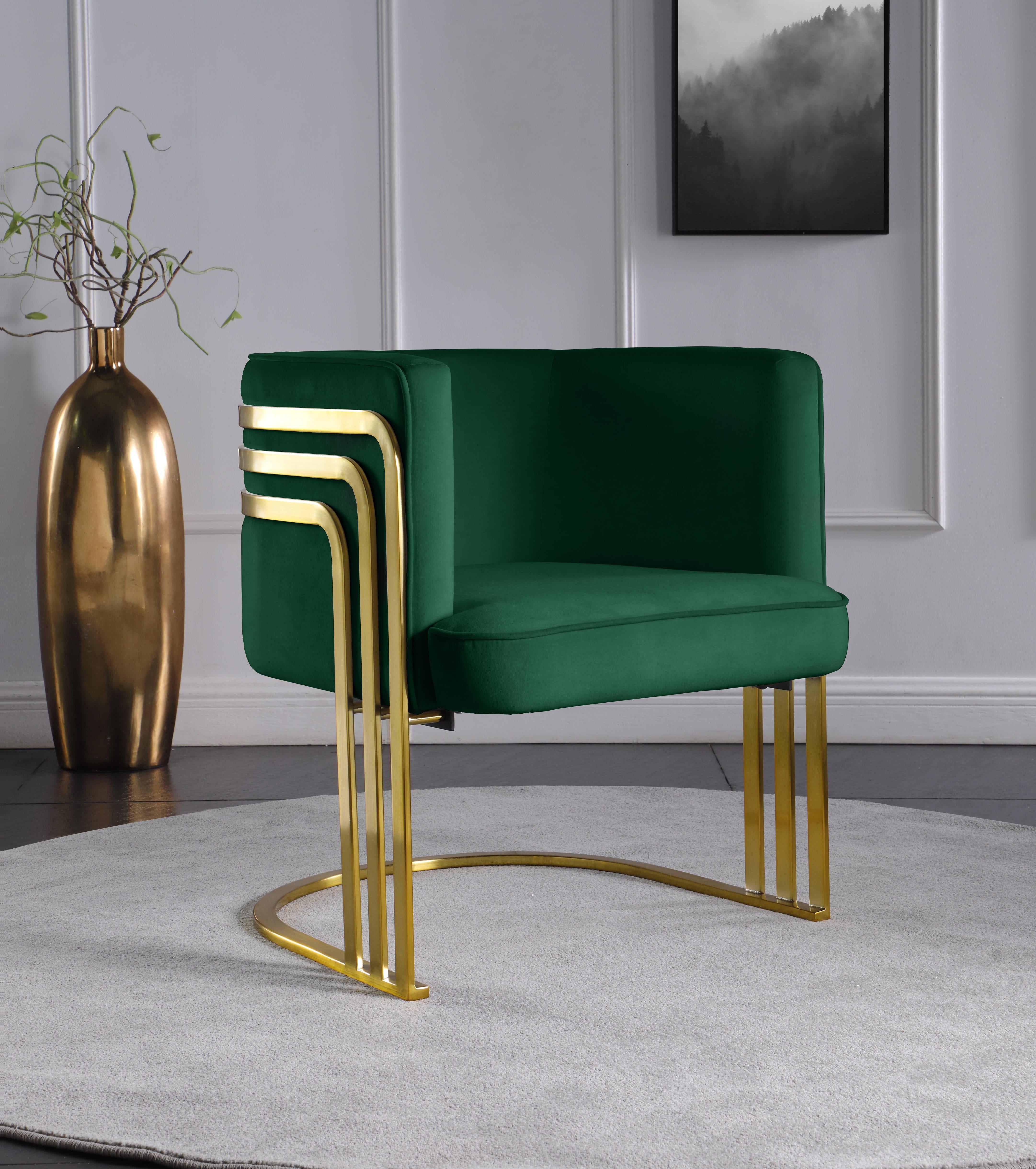 Rays Green Velvet Accent Chair - Luxury Home Furniture (MI)